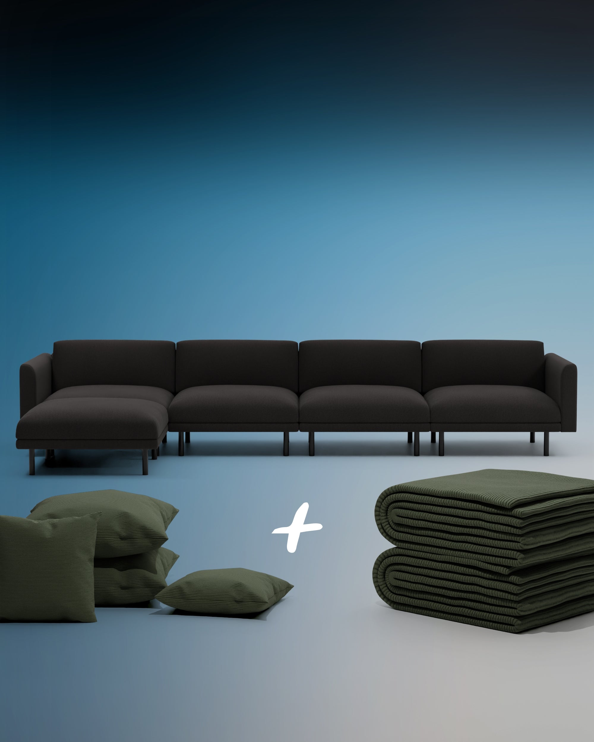 3 in 1 set Aera 5 seater modular sofa