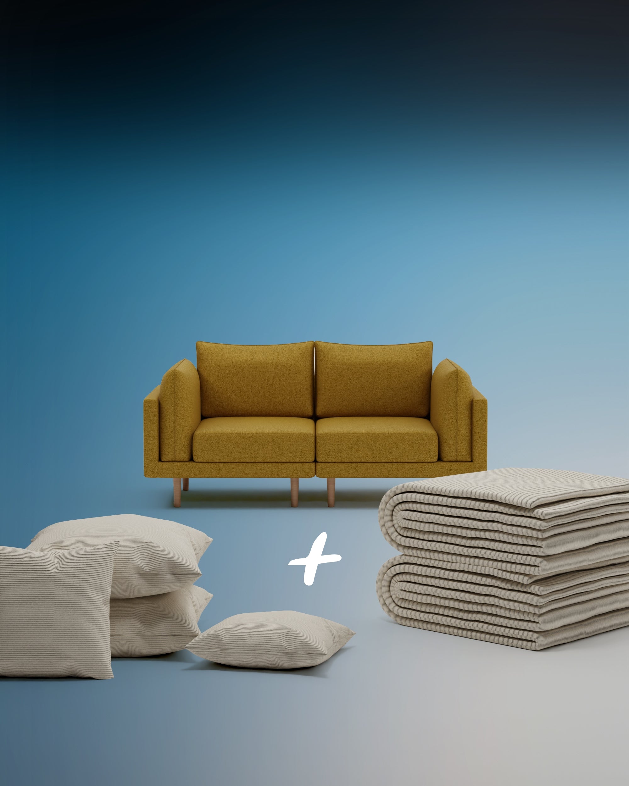 3 in 1 modular sofa set Donna 2 seater with bed function