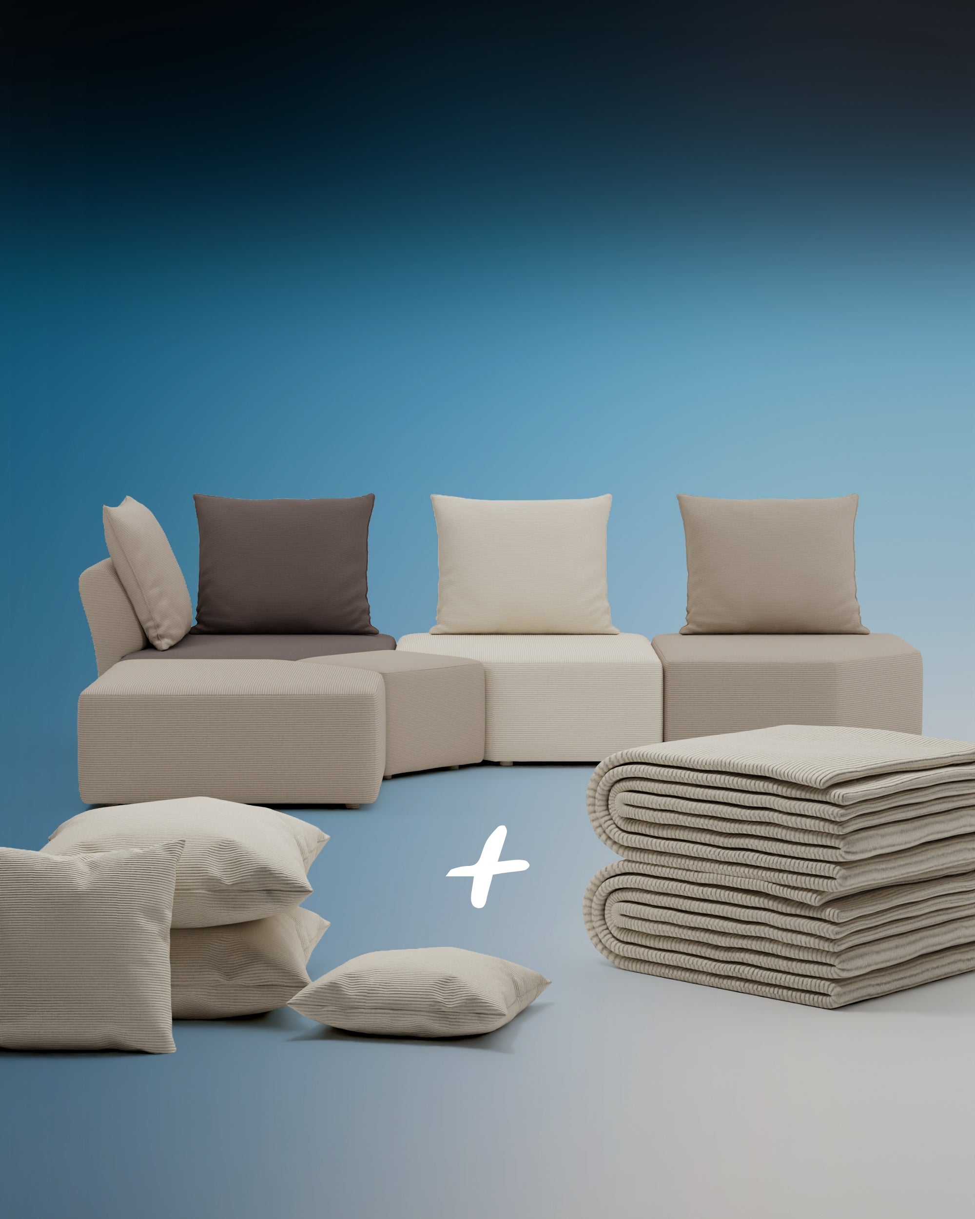 3 in 1 set Katrina modular sofa with bed function