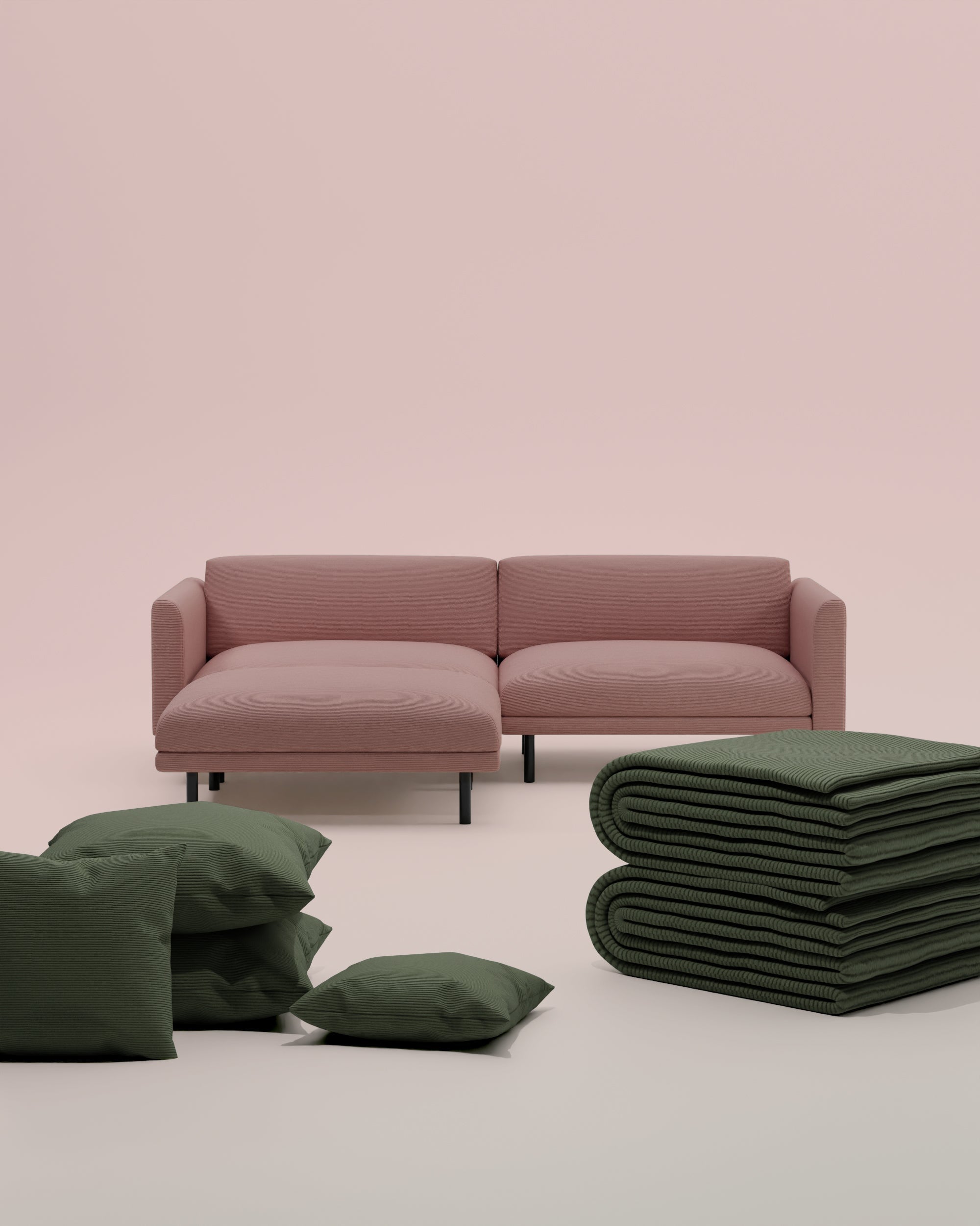 3 in 1 set Divano modulare Aera 2.5 posti con pouf