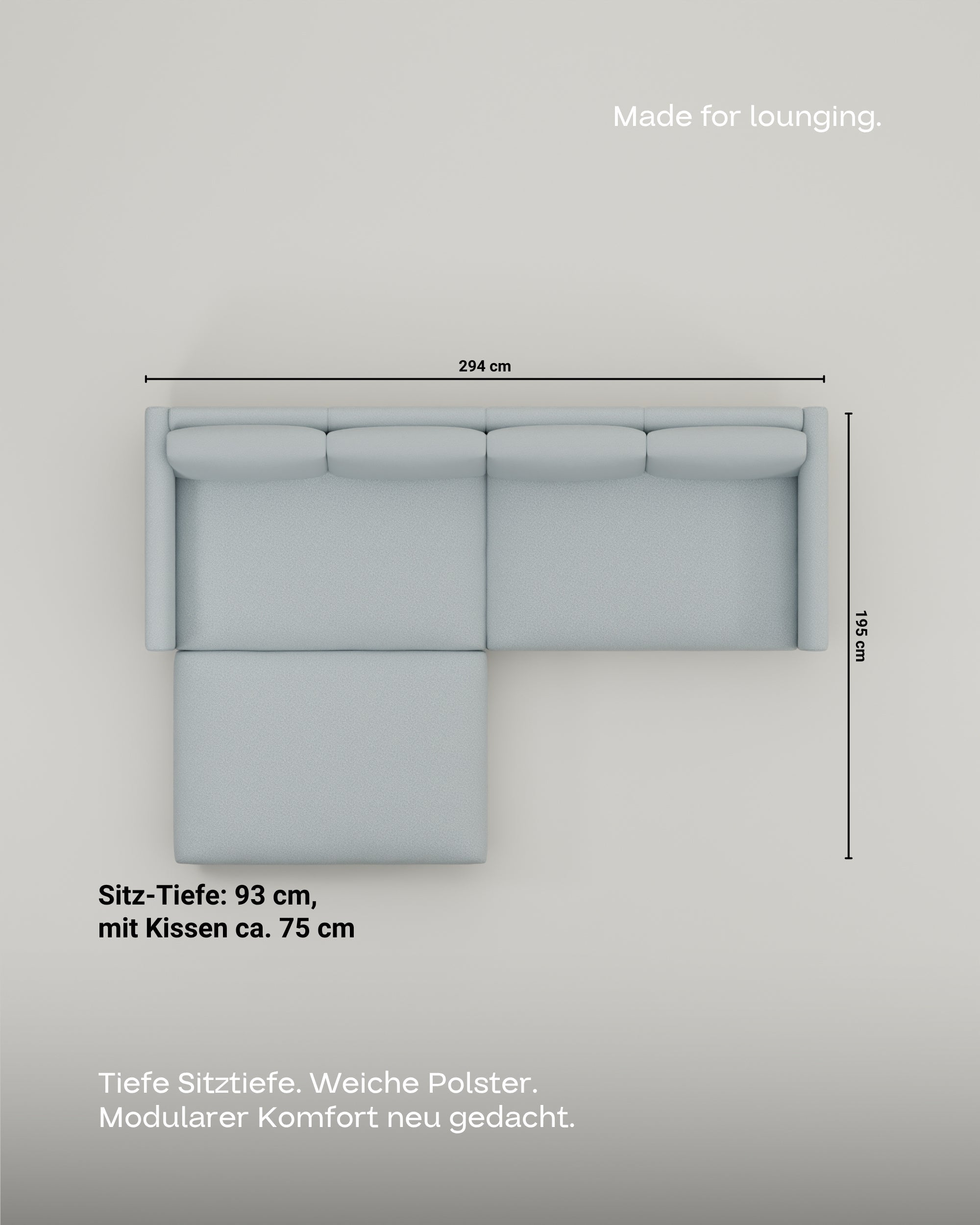 Divano modulare Aera 3 posti con pouf
