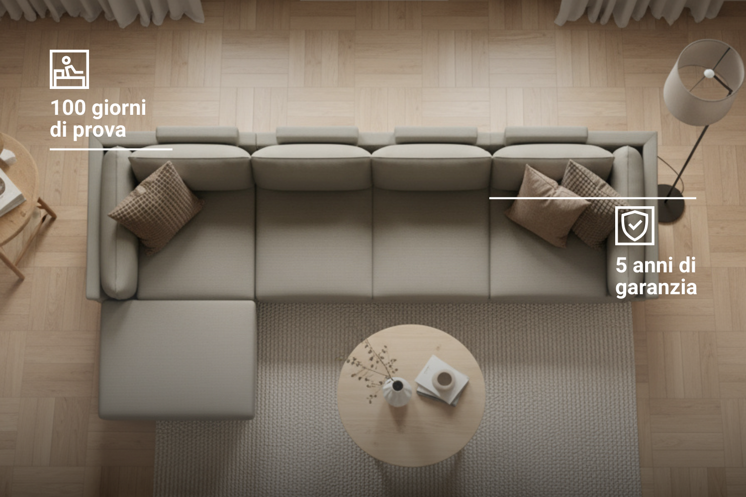 Modular sofa Donna XL corner with bed function
