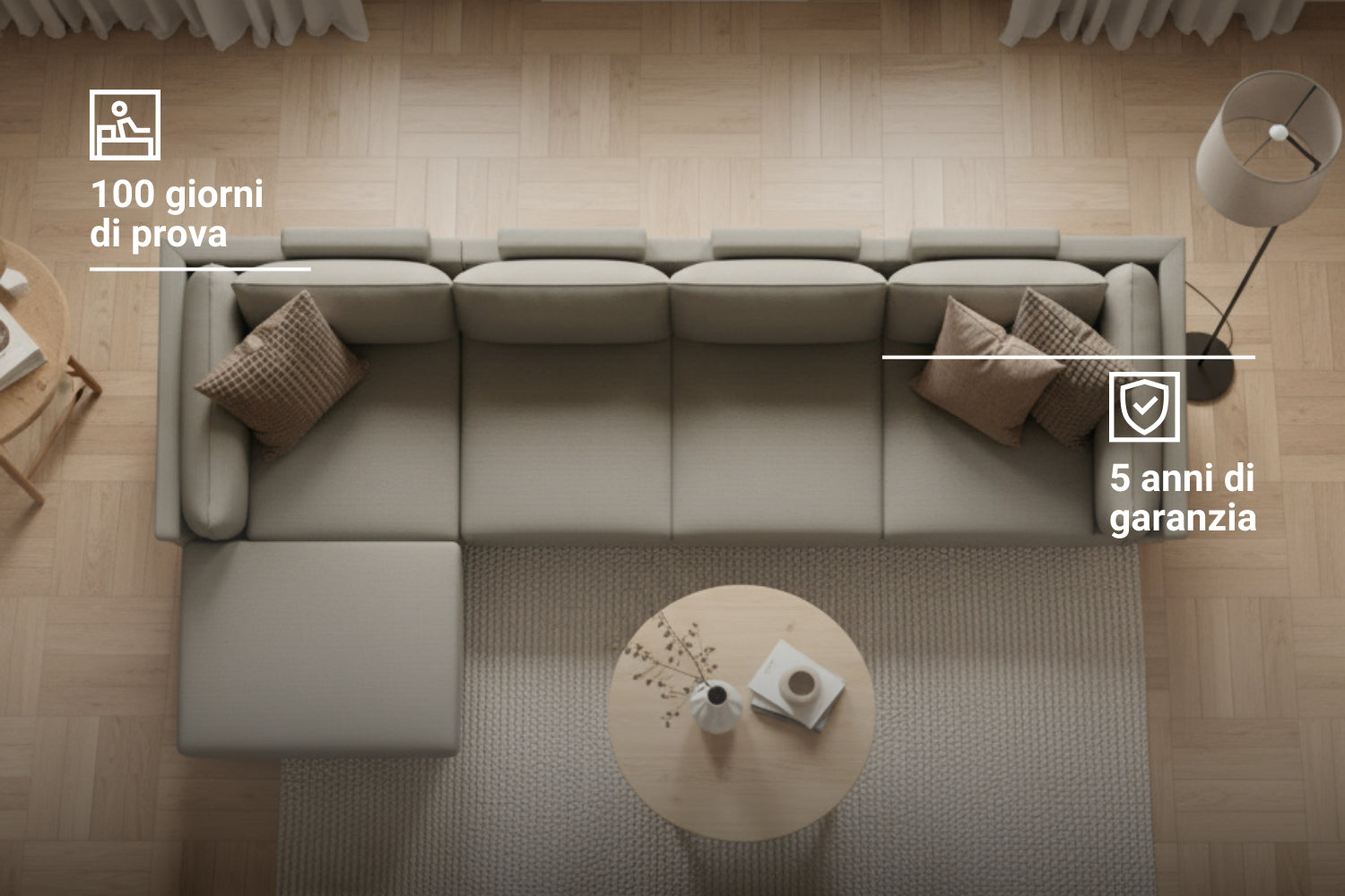 Divano modulare Donna angolare XL con funzione letto