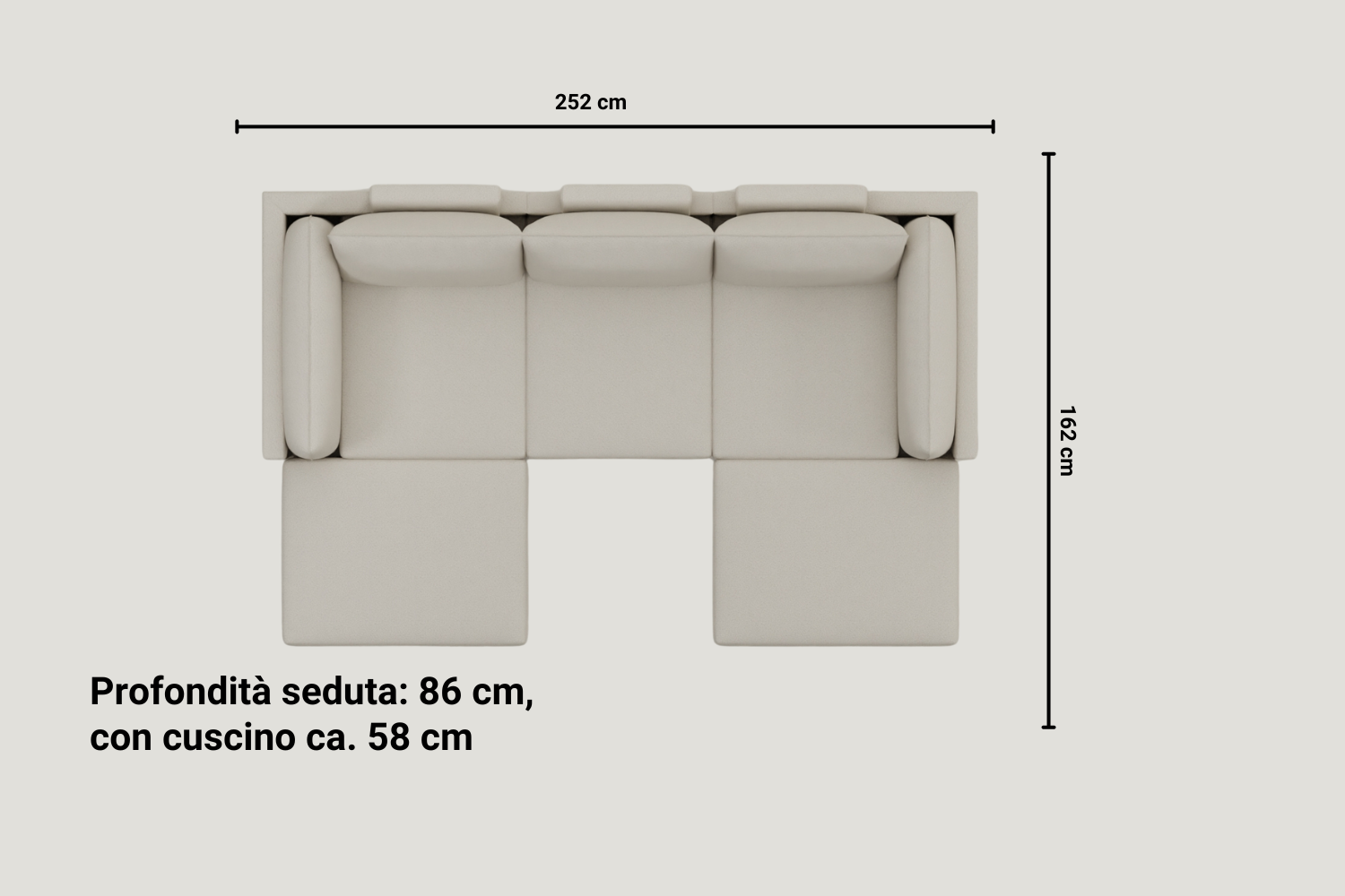 Donna U-shaped modular sofa with bed function