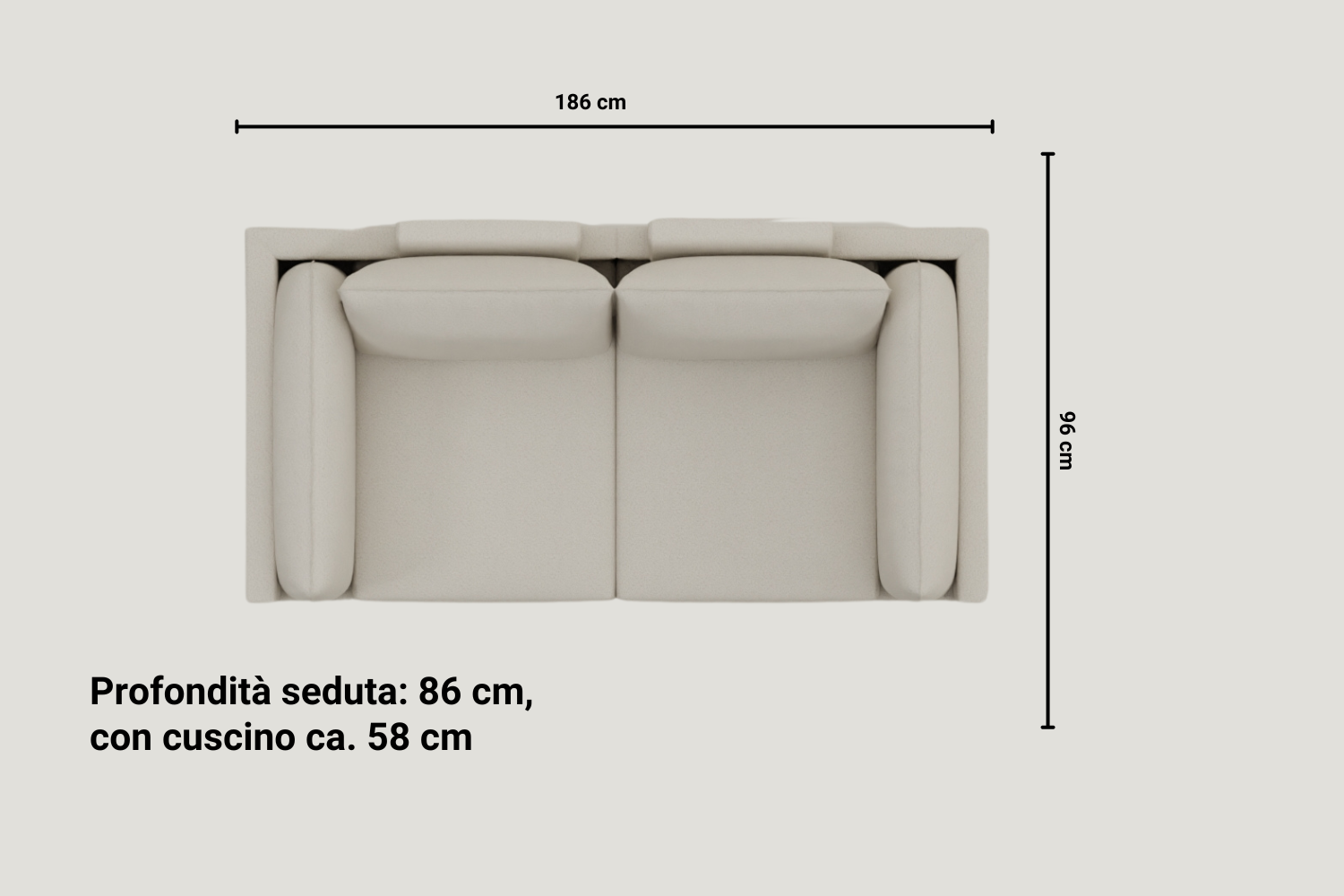 Divano modulare Donna 2 posti con funzione letto