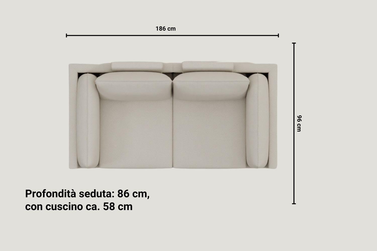 Divano modulare Donna 2 posti con funzione letto