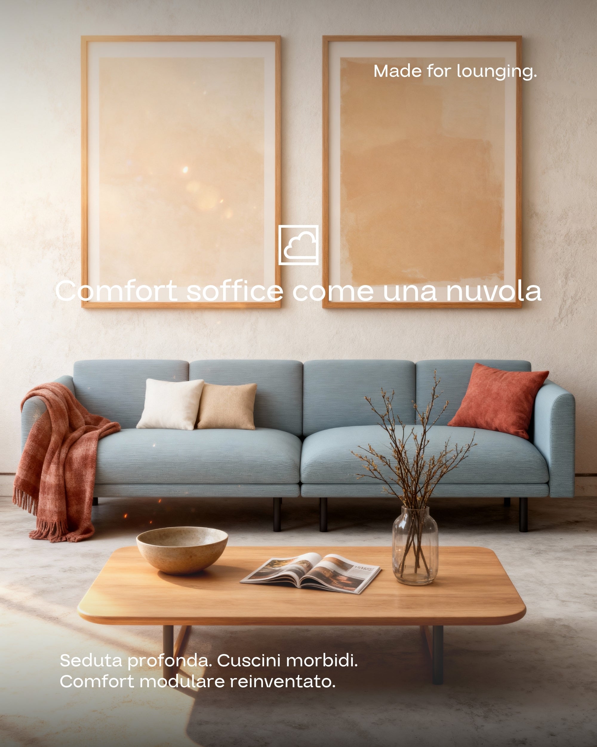 Rivestimento in tessuto - Divano modulare Aera 3 posti