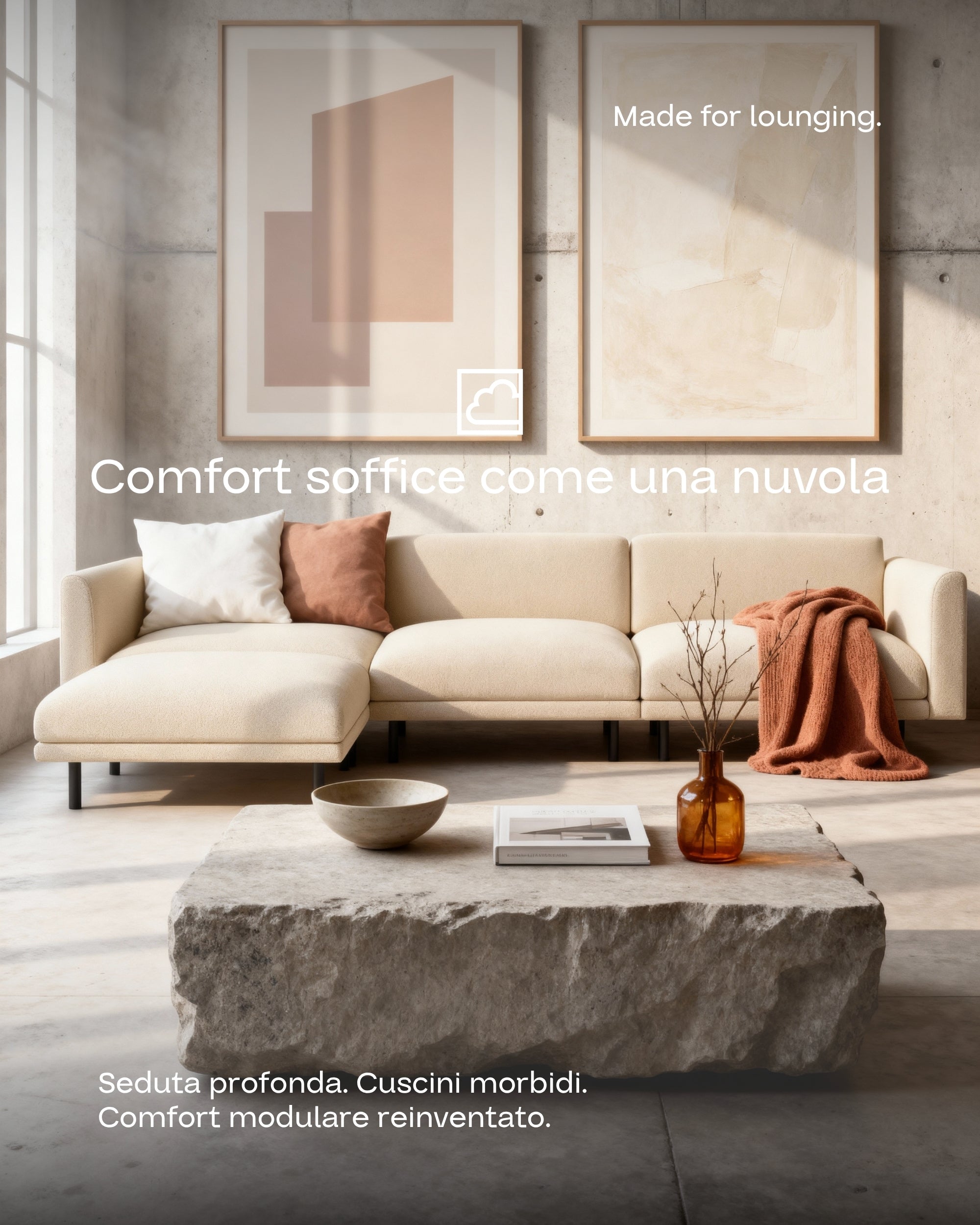 Rivestimento in tessuto - Divano modulare Aera angolare