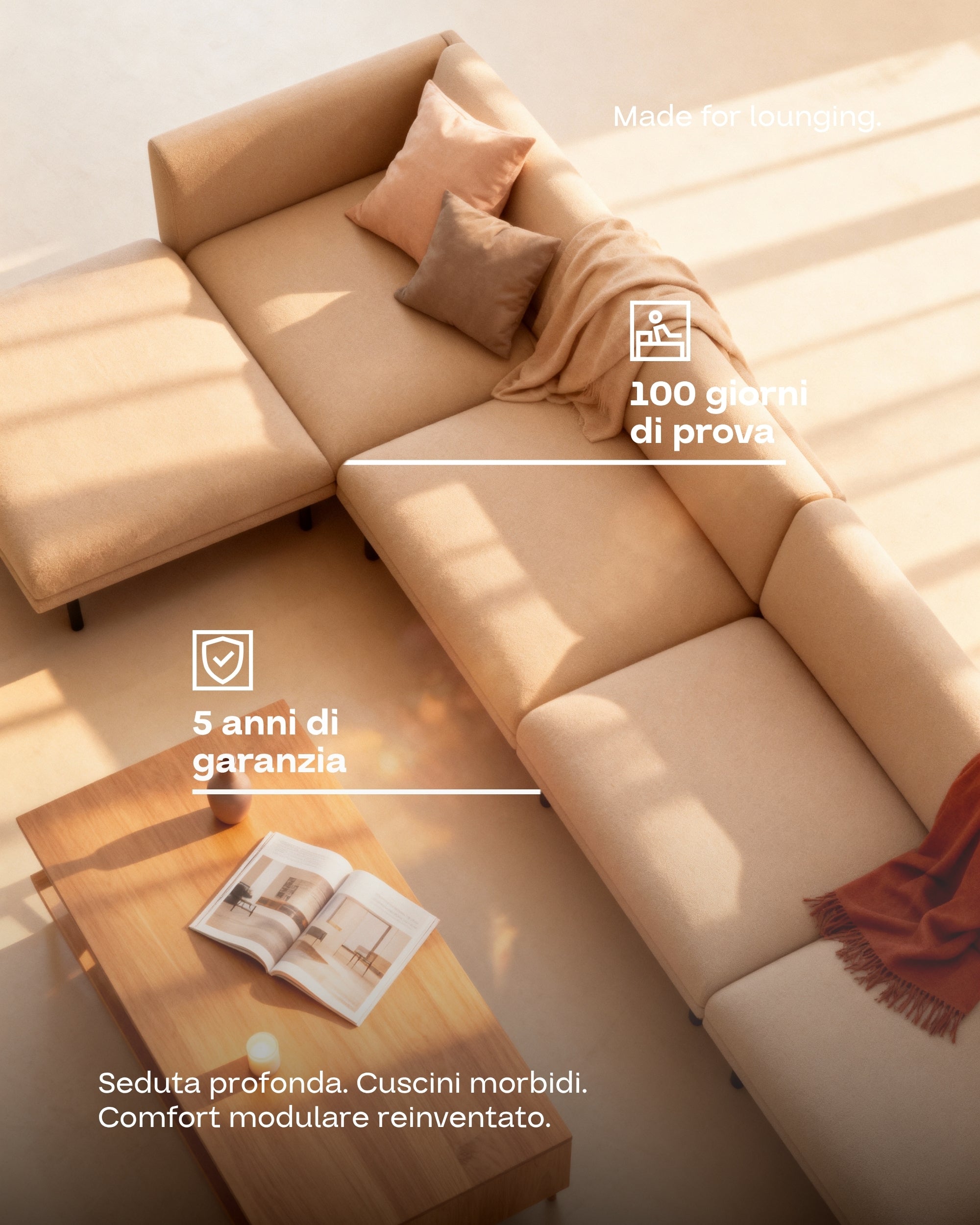Divano modulare Aera 5 posti