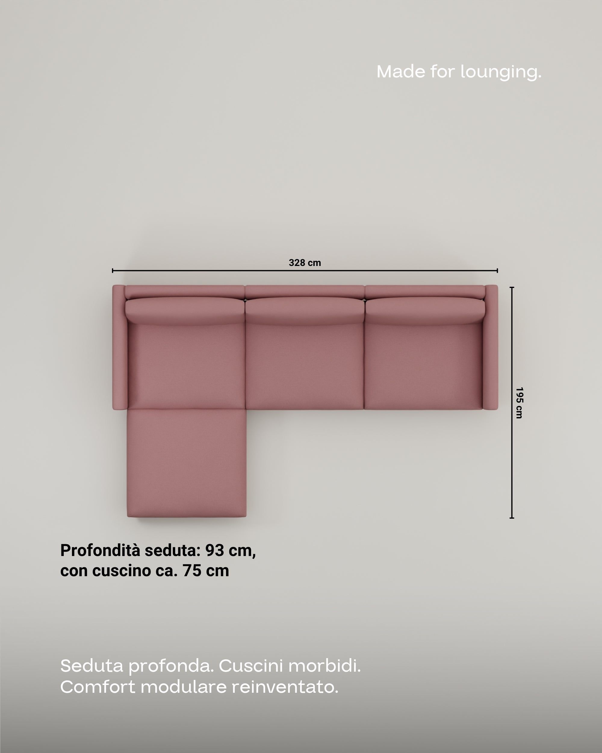 Rivestimento in tessuto - Divano modulare Aera angolare