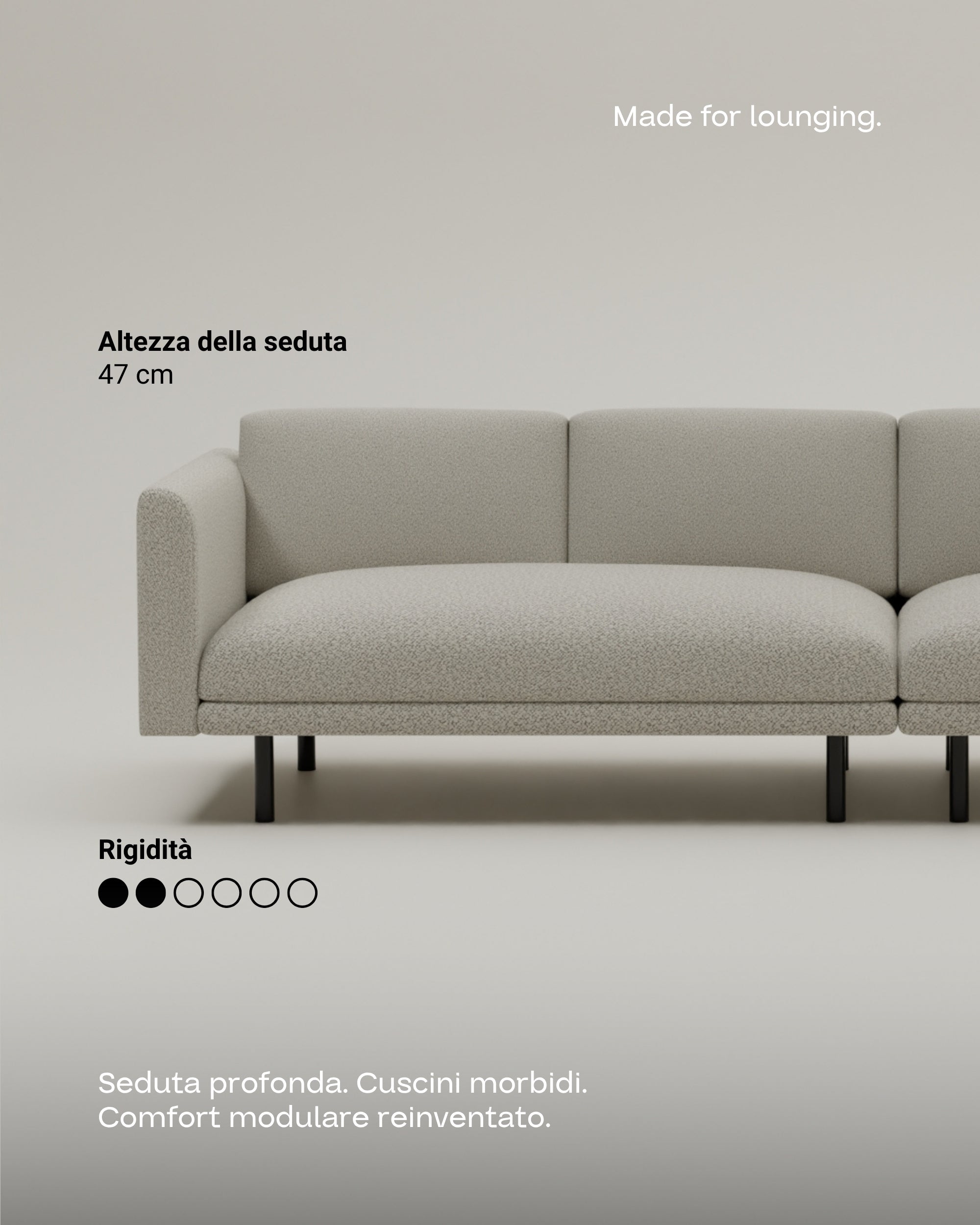 Rivestimento in tessuto - Divano modulare Aera 3 posti