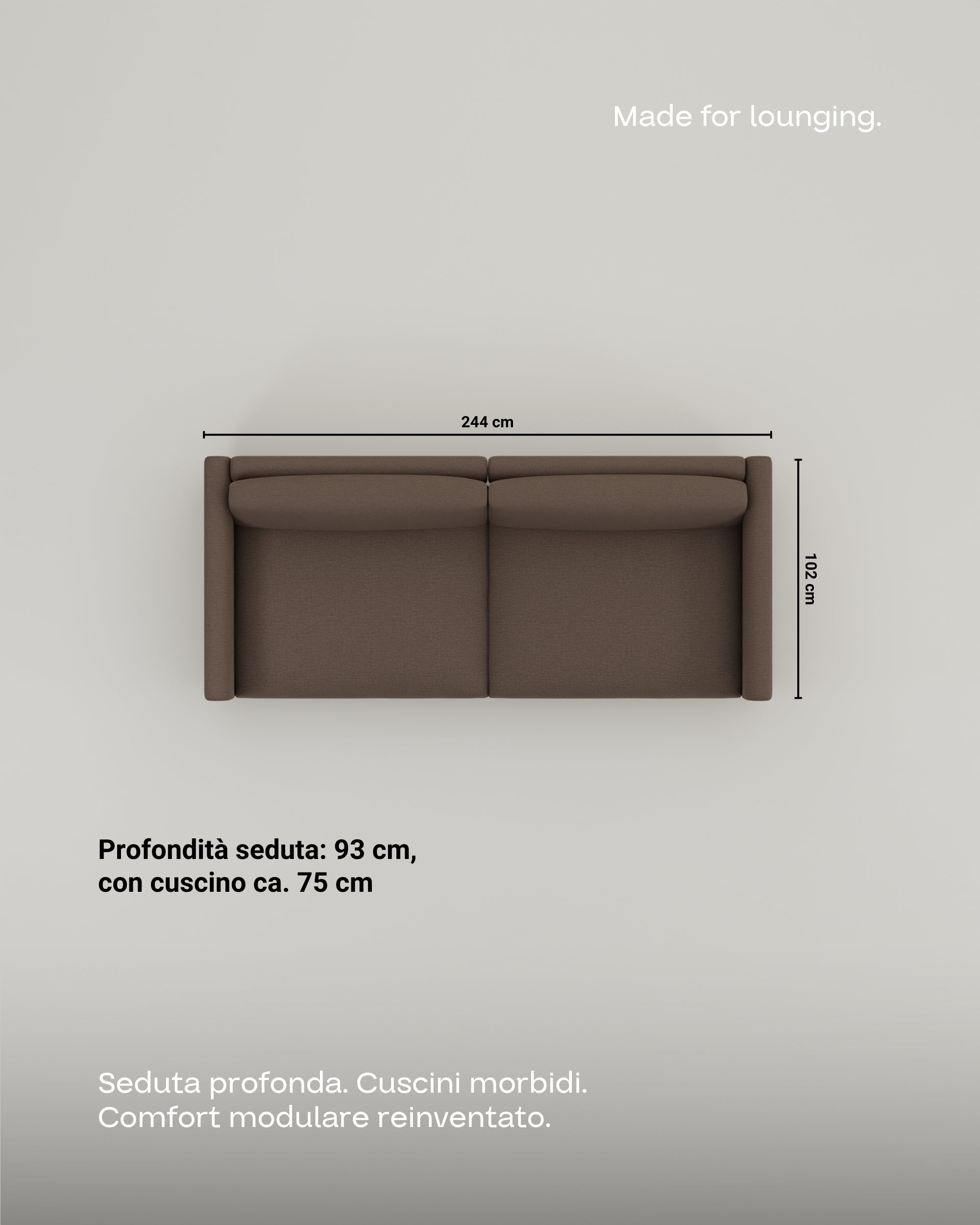 Rivestimento in tessuto - Divano modulare Aera 2.5 posti