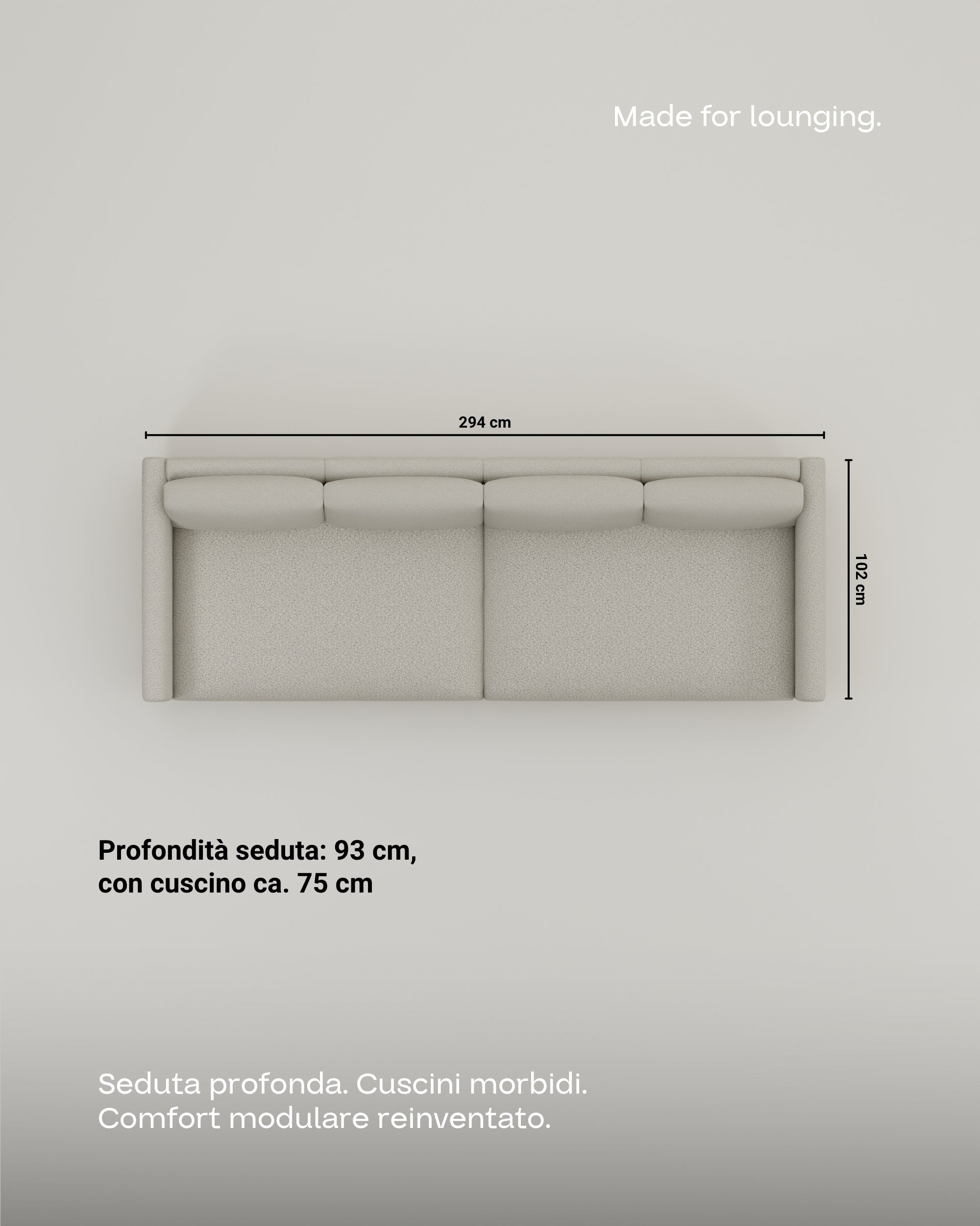 Rivestimento in tessuto - Divano modulare Aera 3 posti