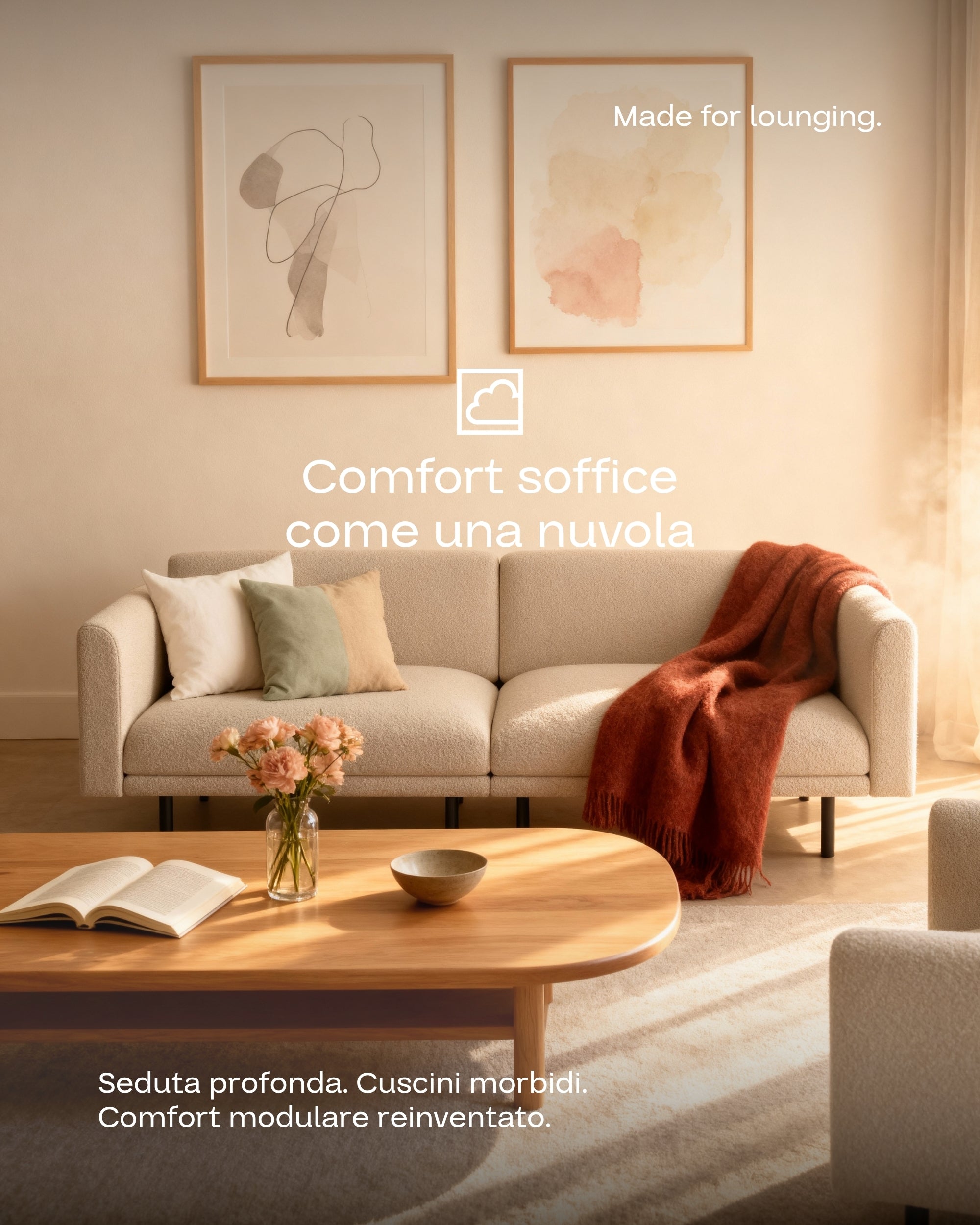 Rivestimento in tessuto - Divano modulare Aera 2.5 posti