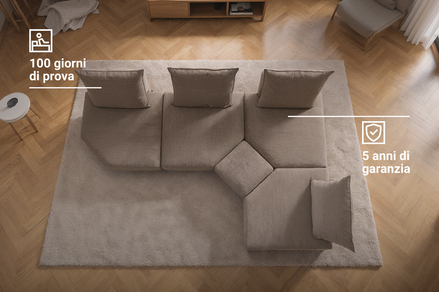 Katrina modular sofa with rest function