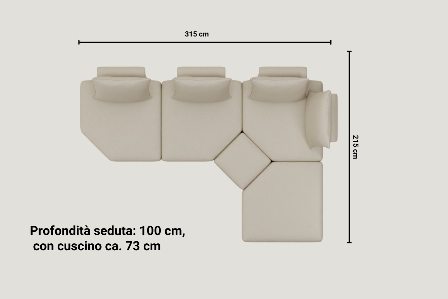 Katrina modular sofa with rest function