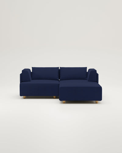 Divano modulare Louis a 2 posti con pouf e funzione letto