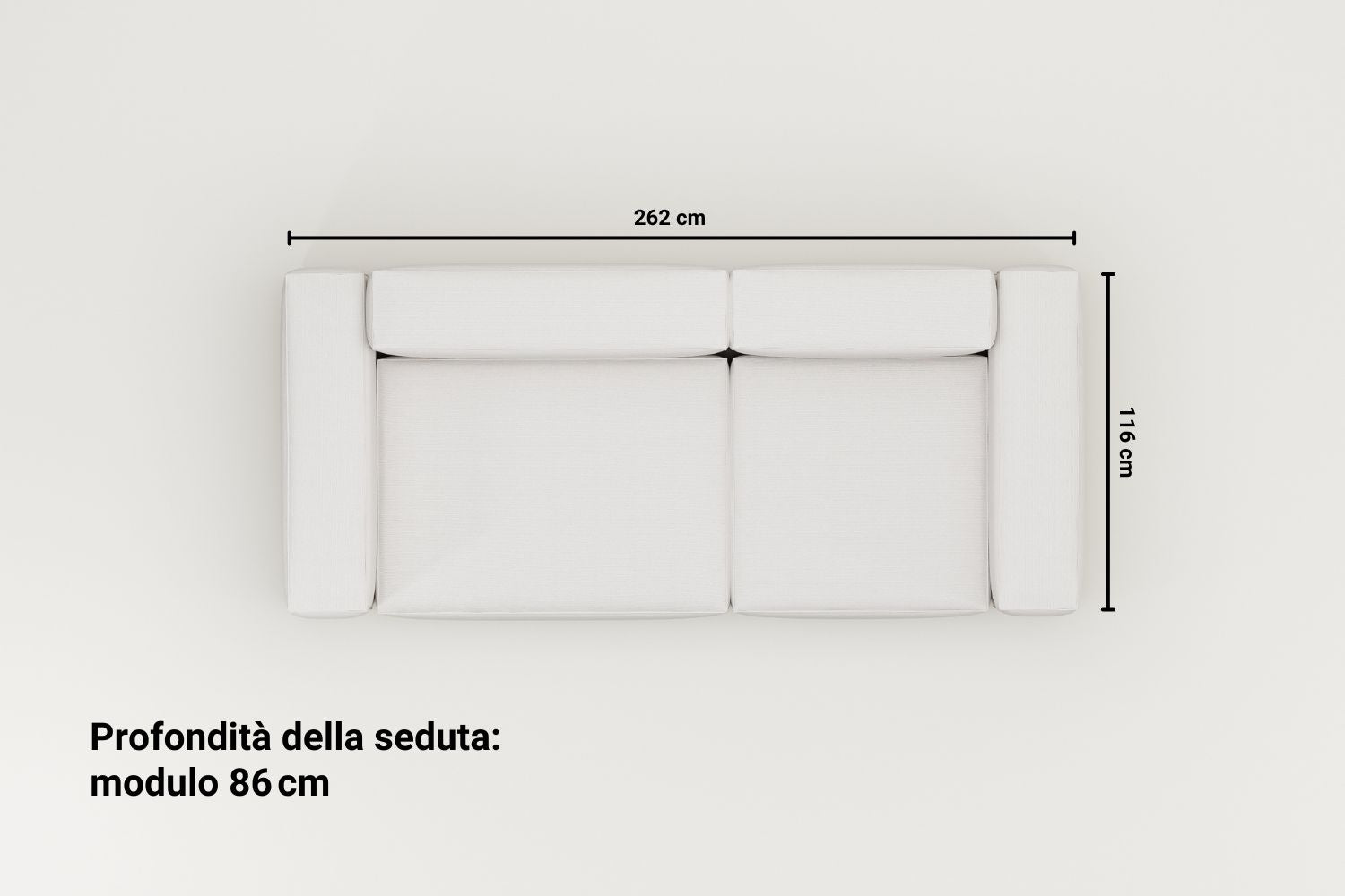 Divano modulare Harvey 3 posti con funzione letto