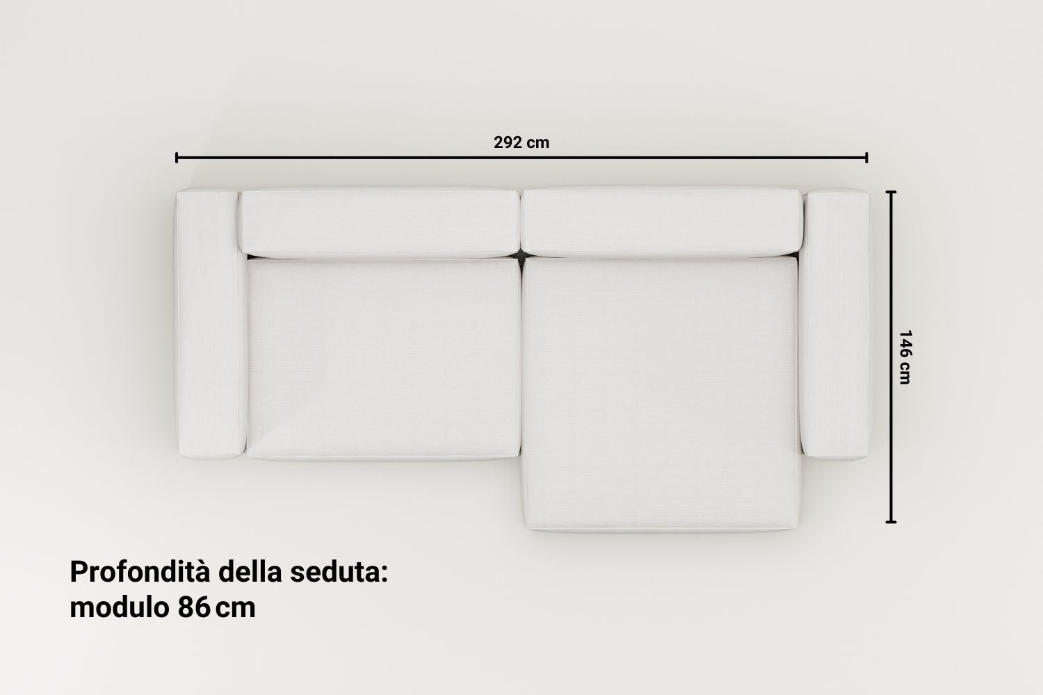 Divano modulare ad angolo Harvey 4 posti con funzione letto