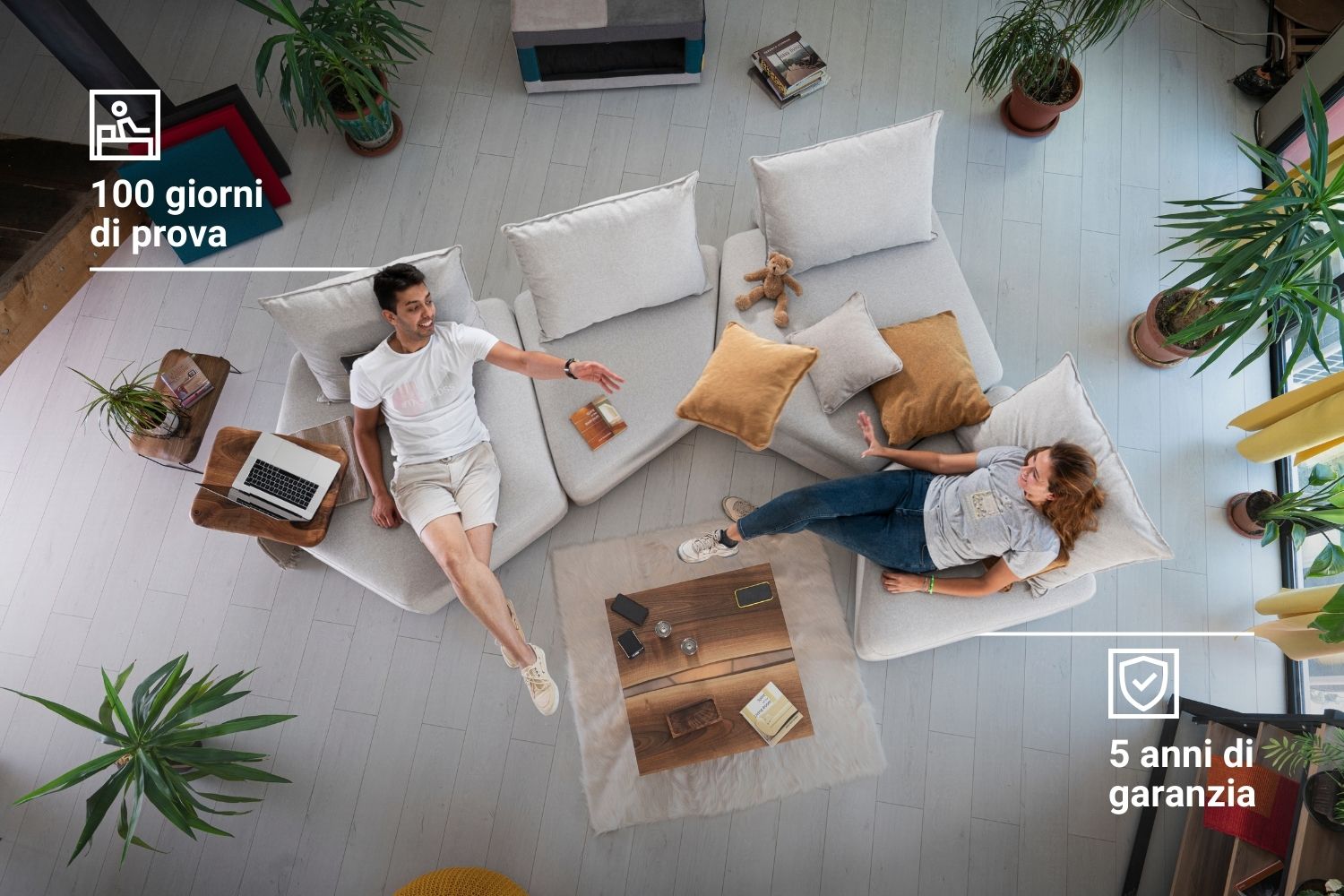 Divano modulare Katrina con funzione di riposo