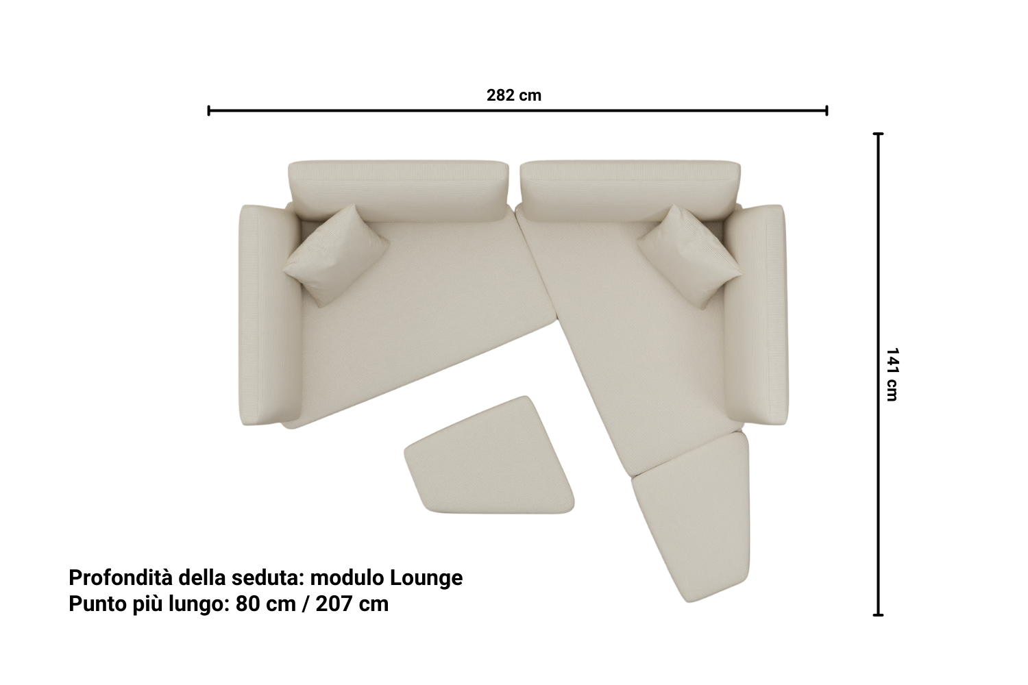 Mike modular sofa with bed function