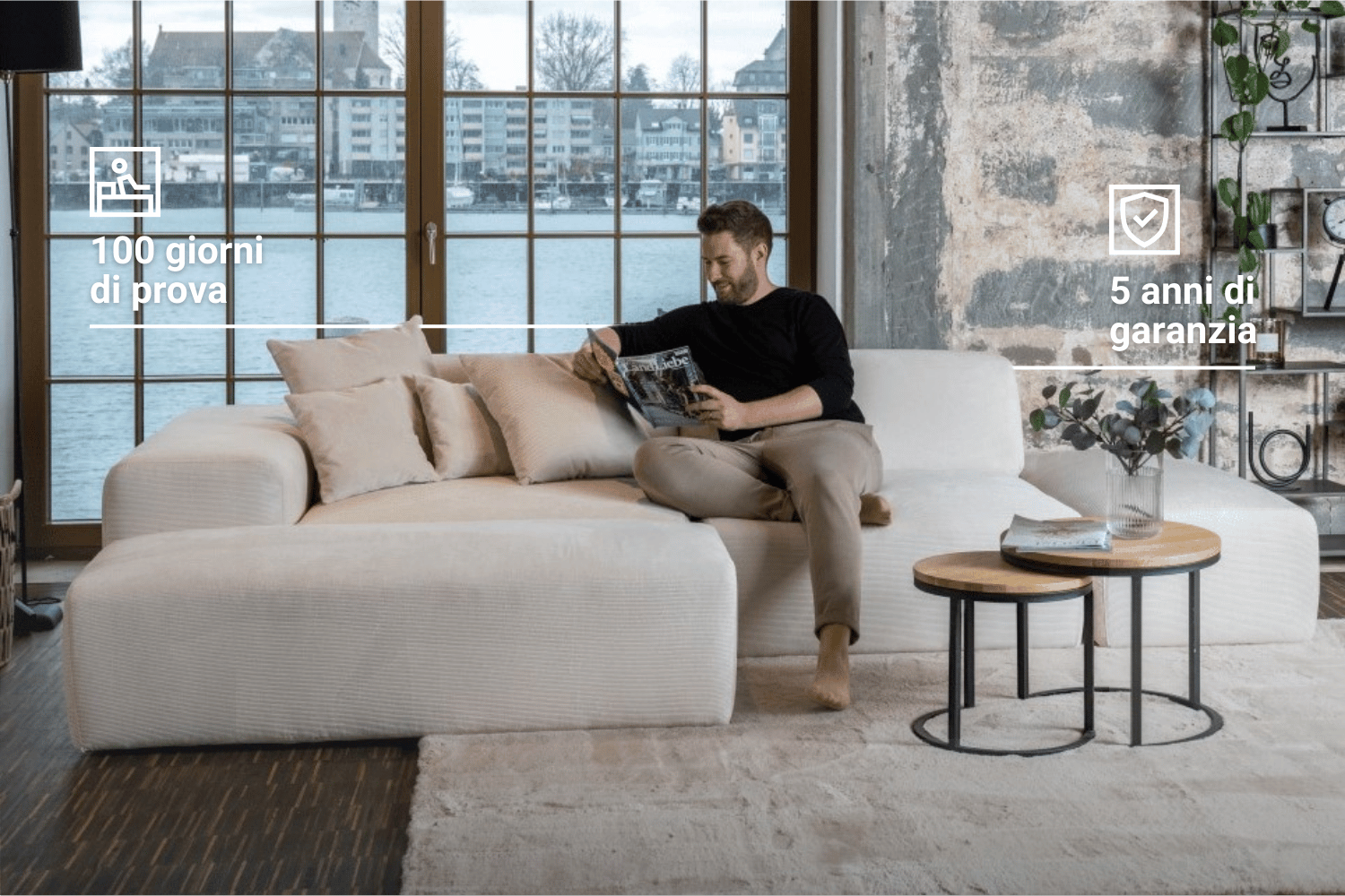 U-shaped Nina modular sofa / lounge with bed function