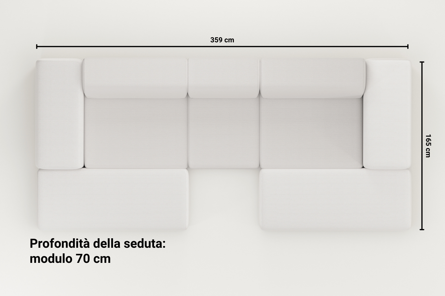 U-shaped Nina modular sofa / lounge with bed function