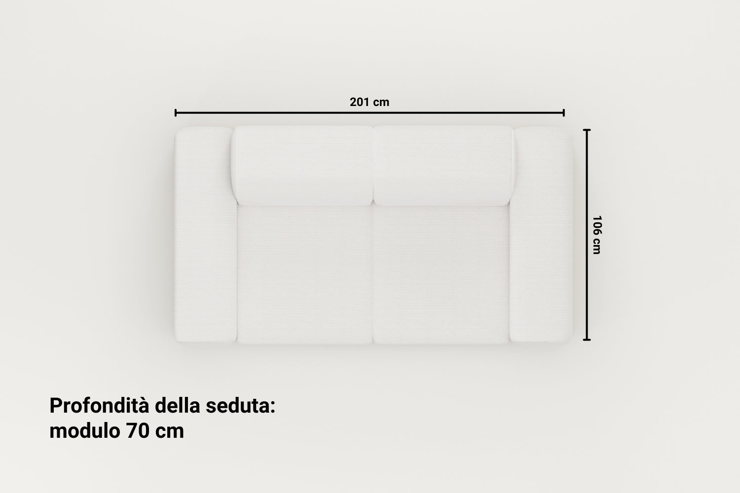 Divano modulare Nina 2 posti con funzione letto