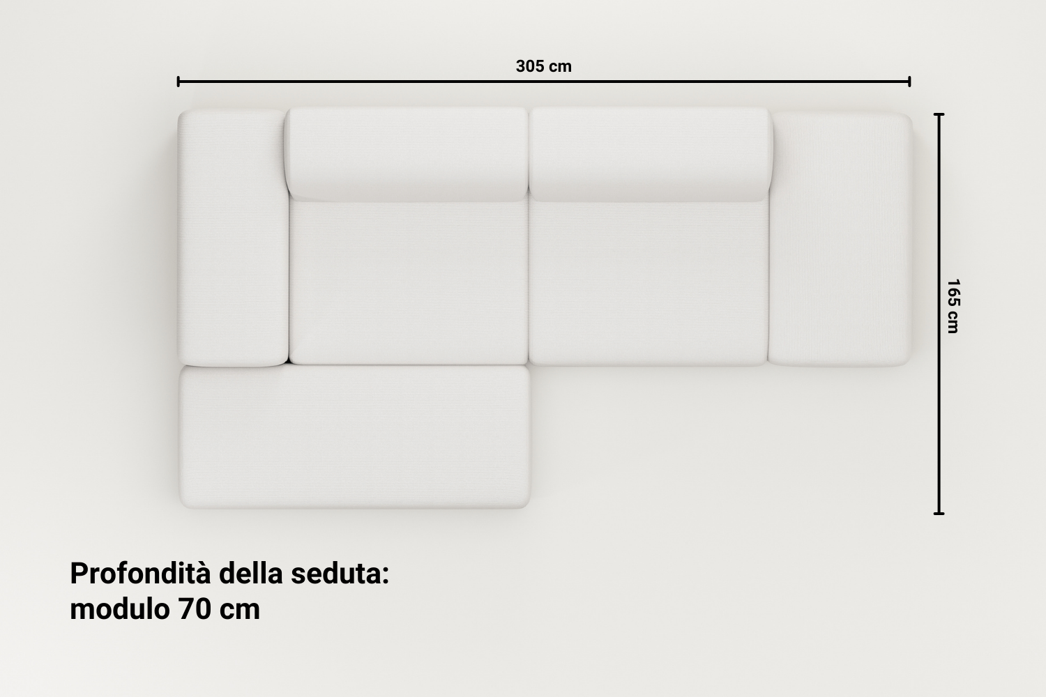 Nina 4-seater modular corner sofa with bed function