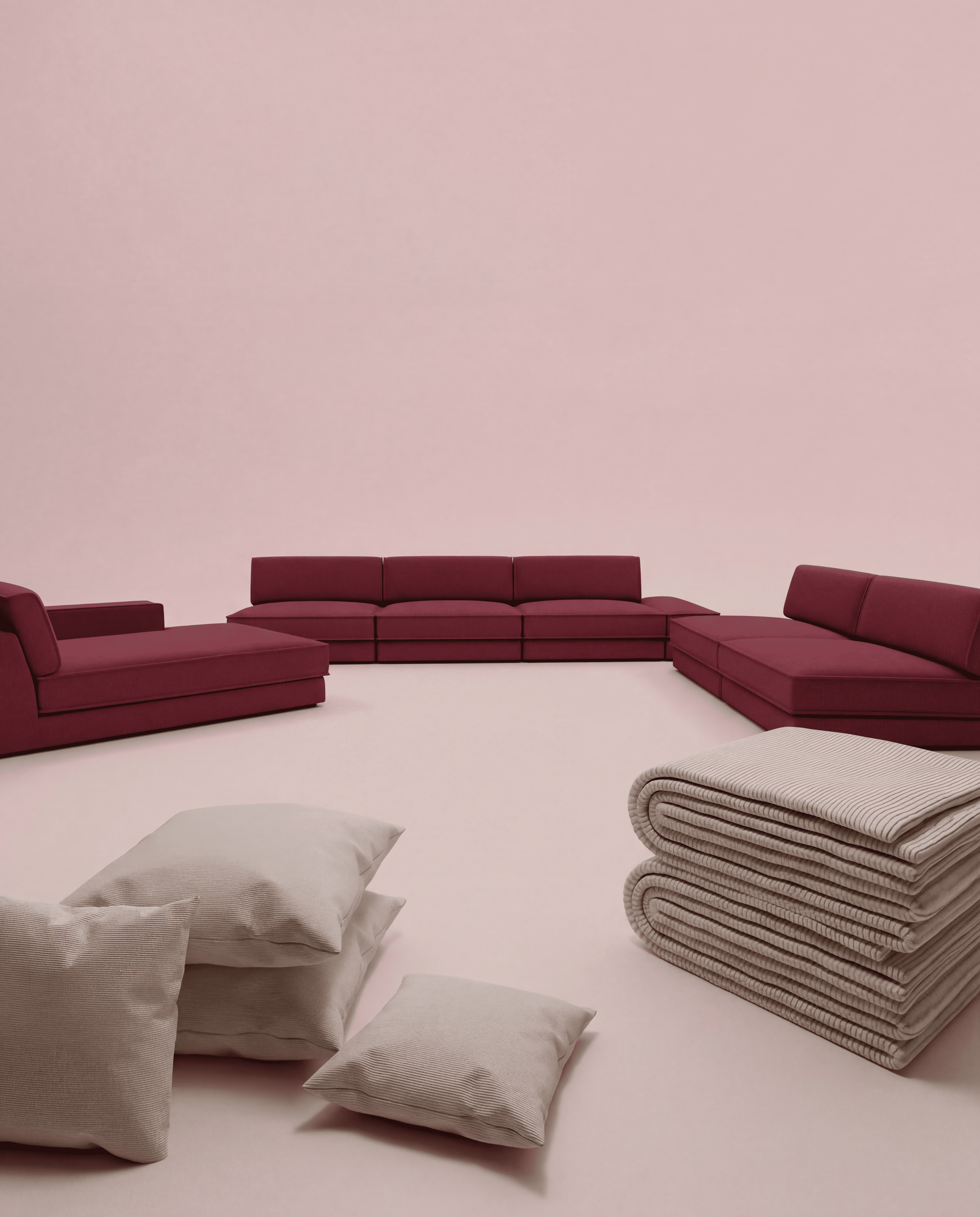 3 in 1 set Divano modulare Terra a forma di U con funzione letto