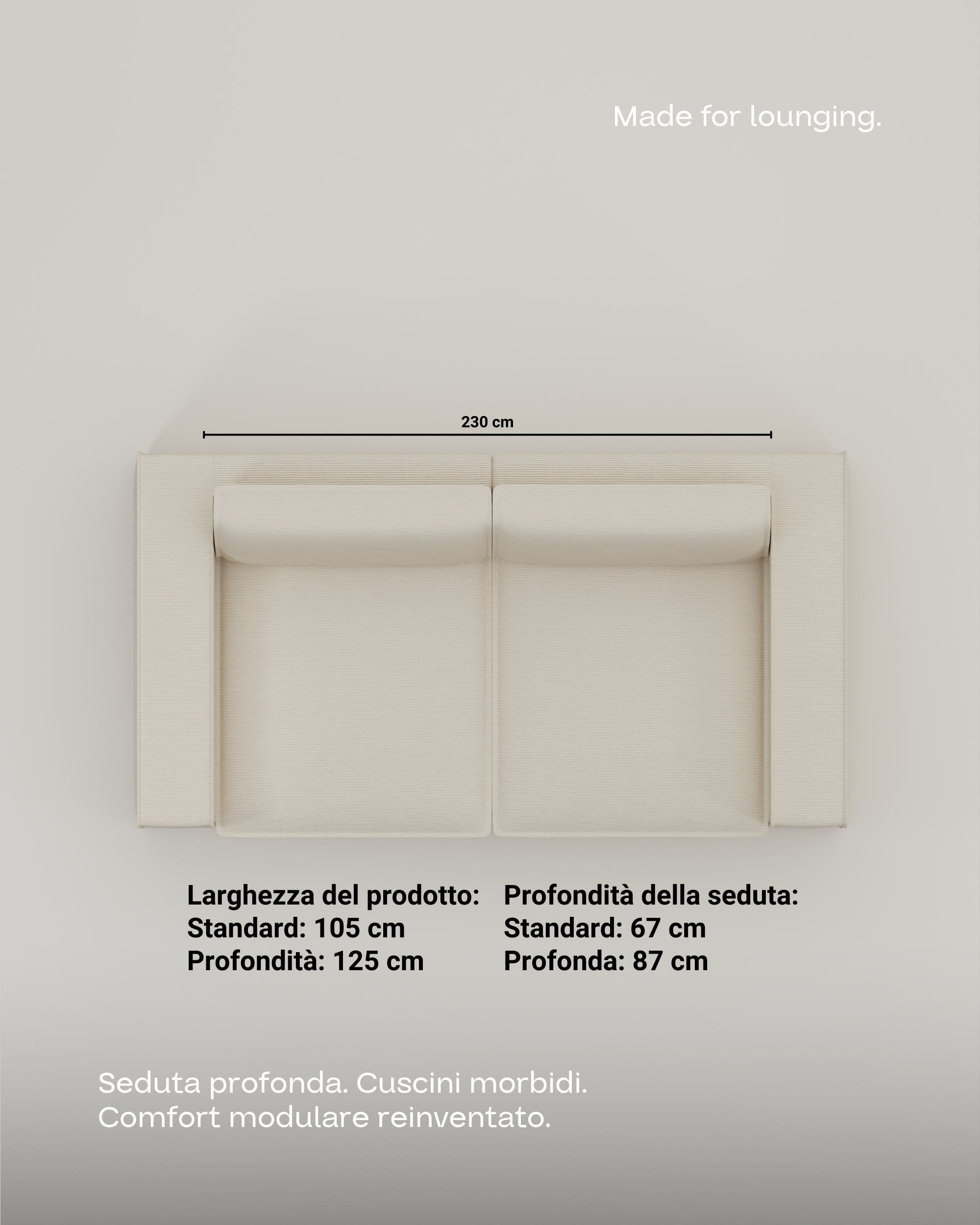 Divano modulare Terra 2 posti