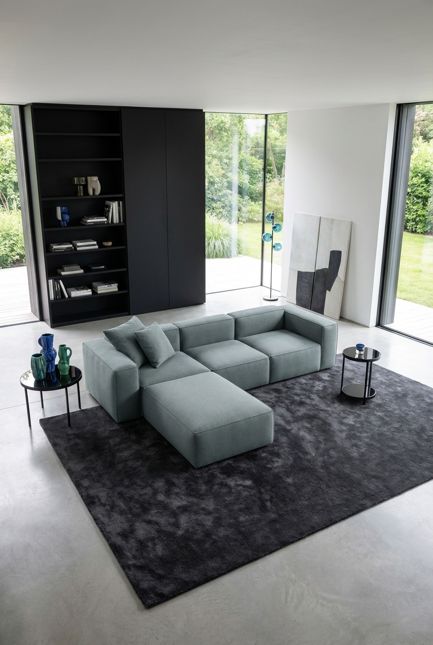 Divano modulare Harvey 4 posti a L con funzione letto
