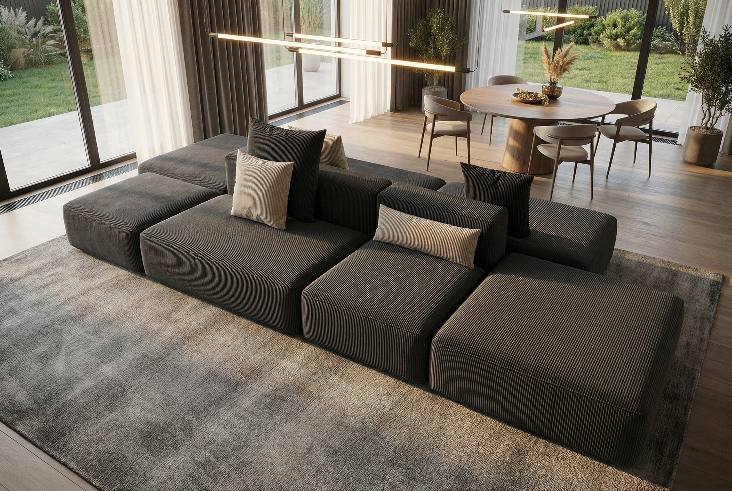 Italian Harvey open 2-seater modular sofa