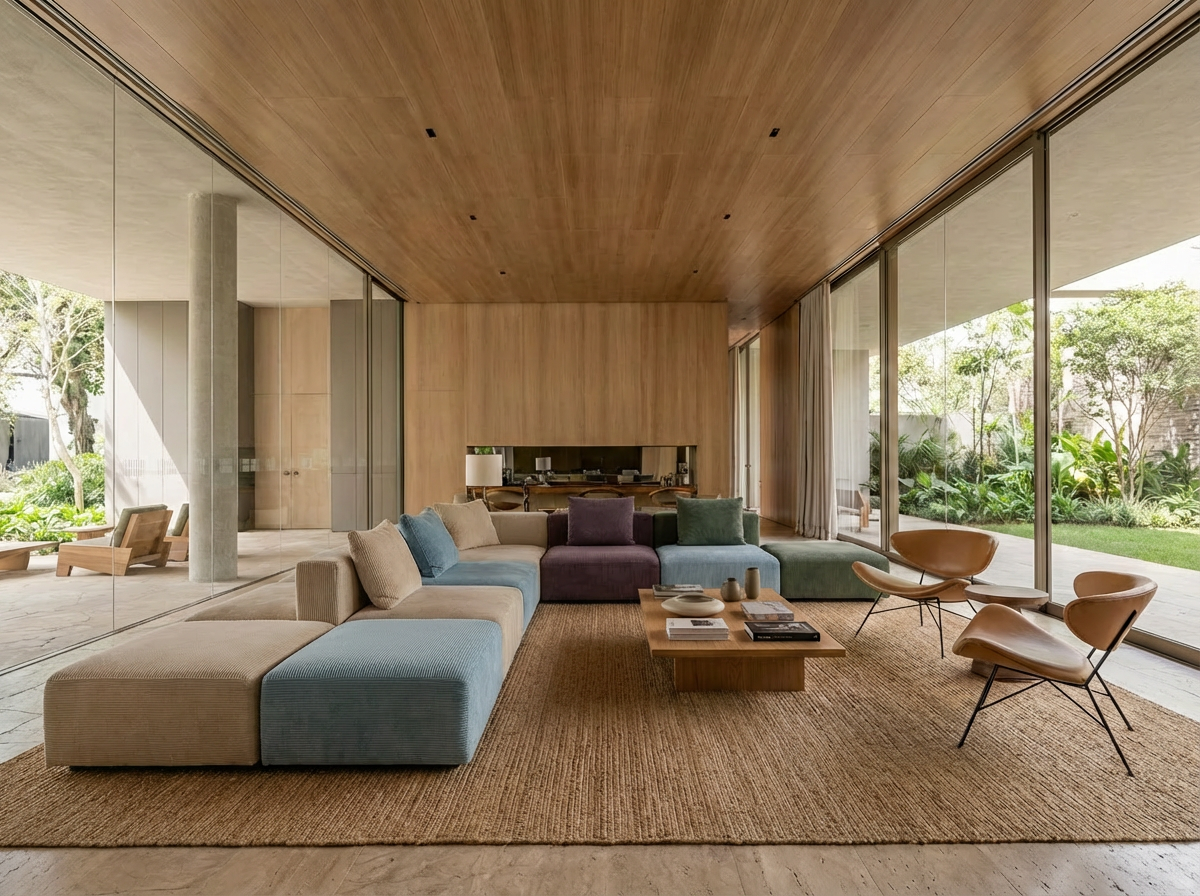 Italian Harvey open 2-seater modular sofa