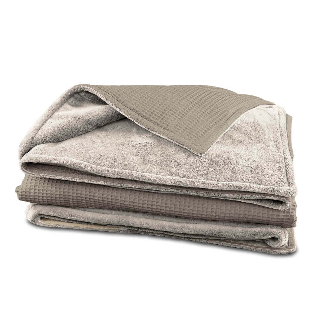 Kuscheldecke Zoe Latte-Sandweiss 145 x 210 cm - Livom