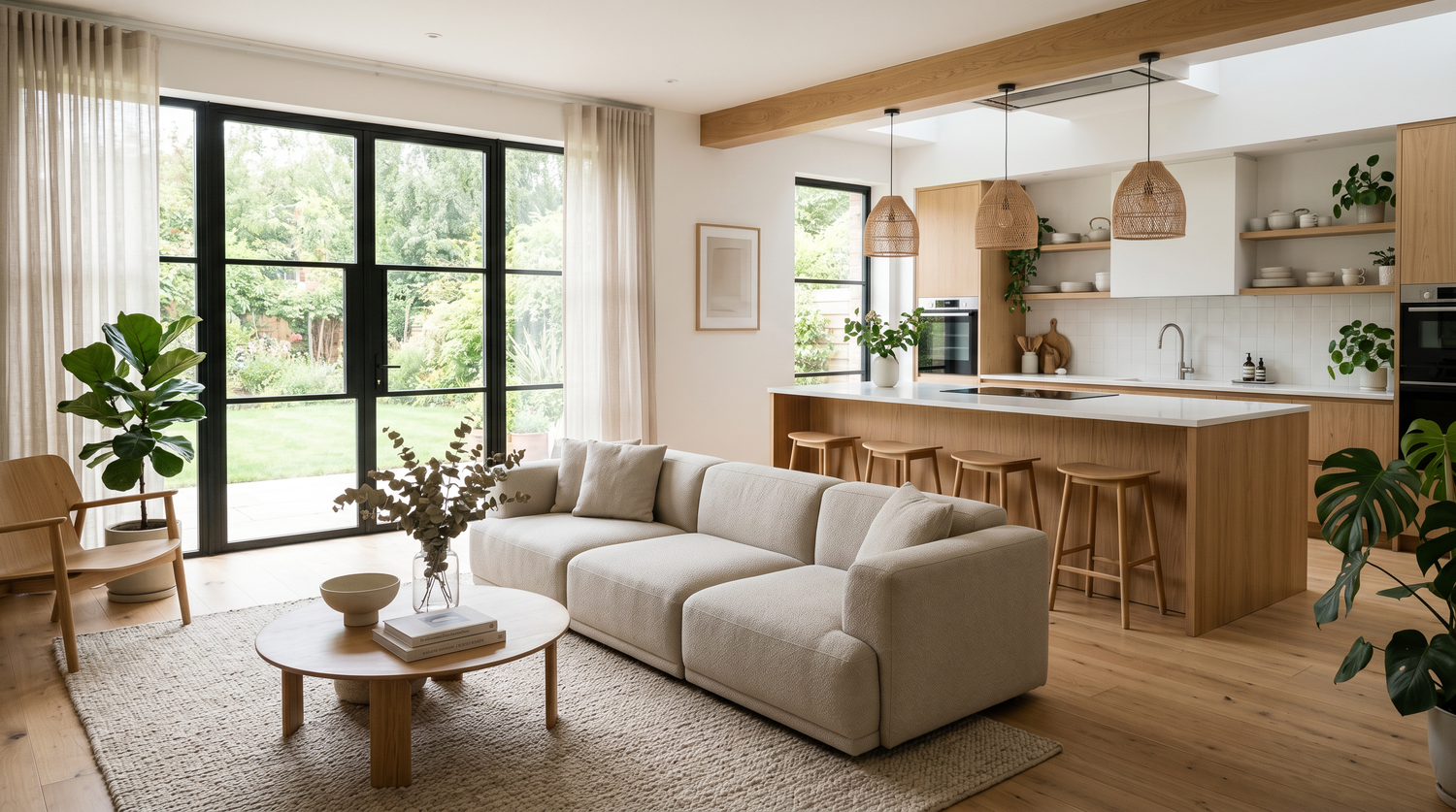 Divano modulare in open space con isola cucina - Livom