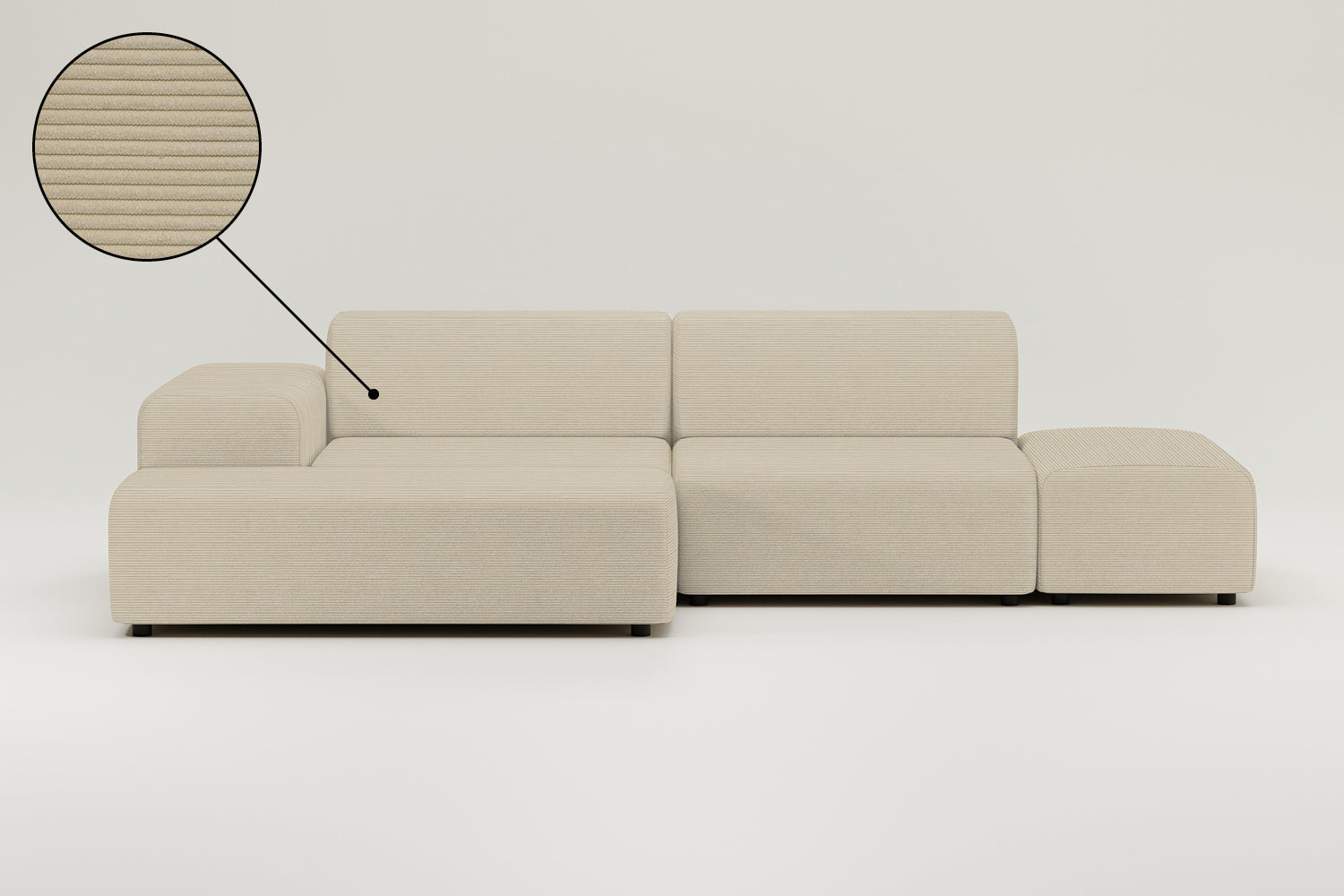 Stoffbezug - Modulares Ecksofa Nina 4-Sitzer