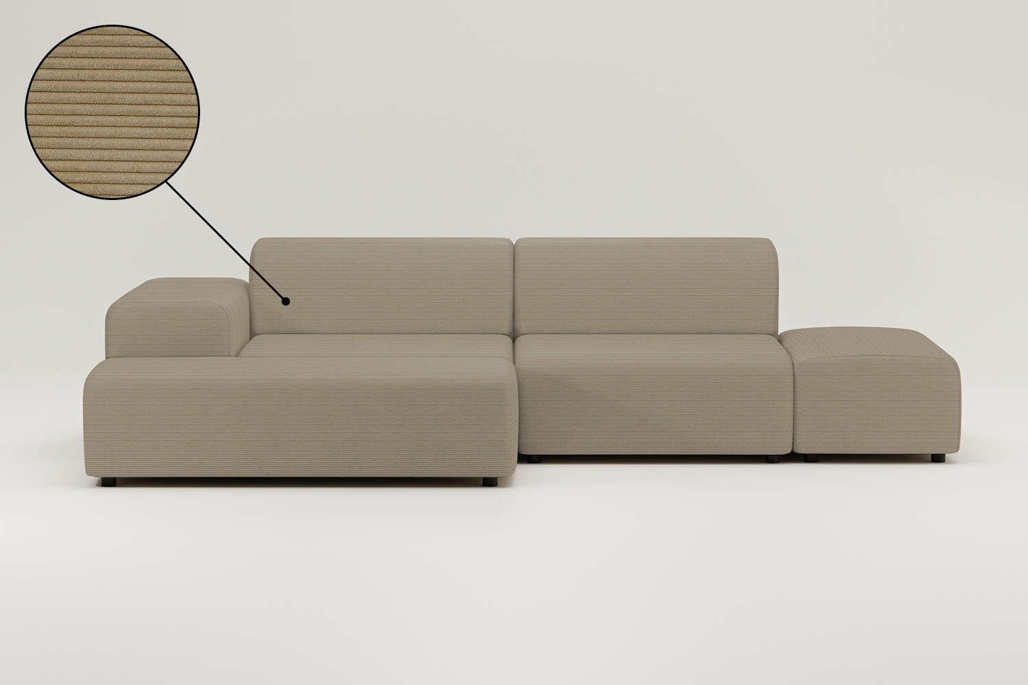 Stoffbezug - Modulares Ecksofa Nina 4-Sitzer