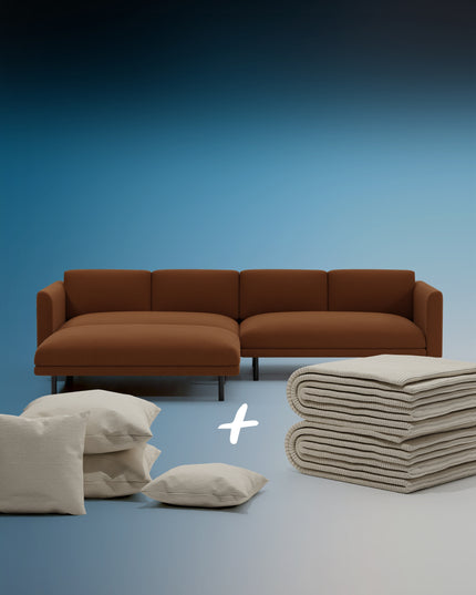 Divano modulare Aera 3 posti con pouf 2 in 1 Set