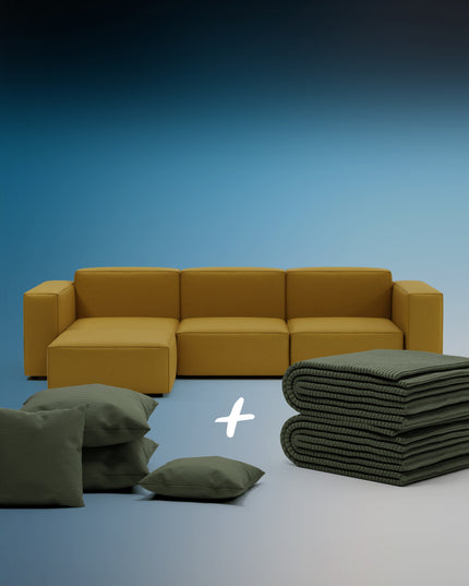 Divano modulare Harvey 4 posti L con funzione letto 2 in 1 Set