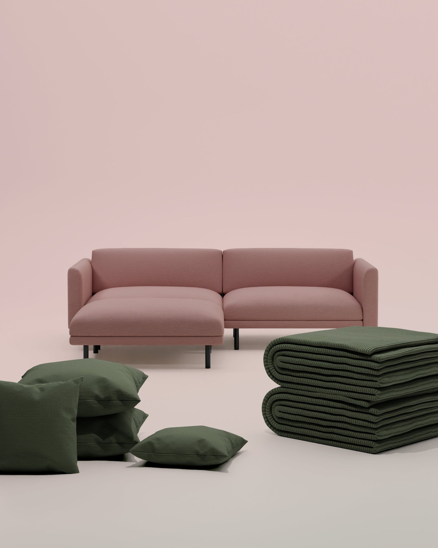 3 in 1 set Divano modulare Aera 2.5 posti con pouf