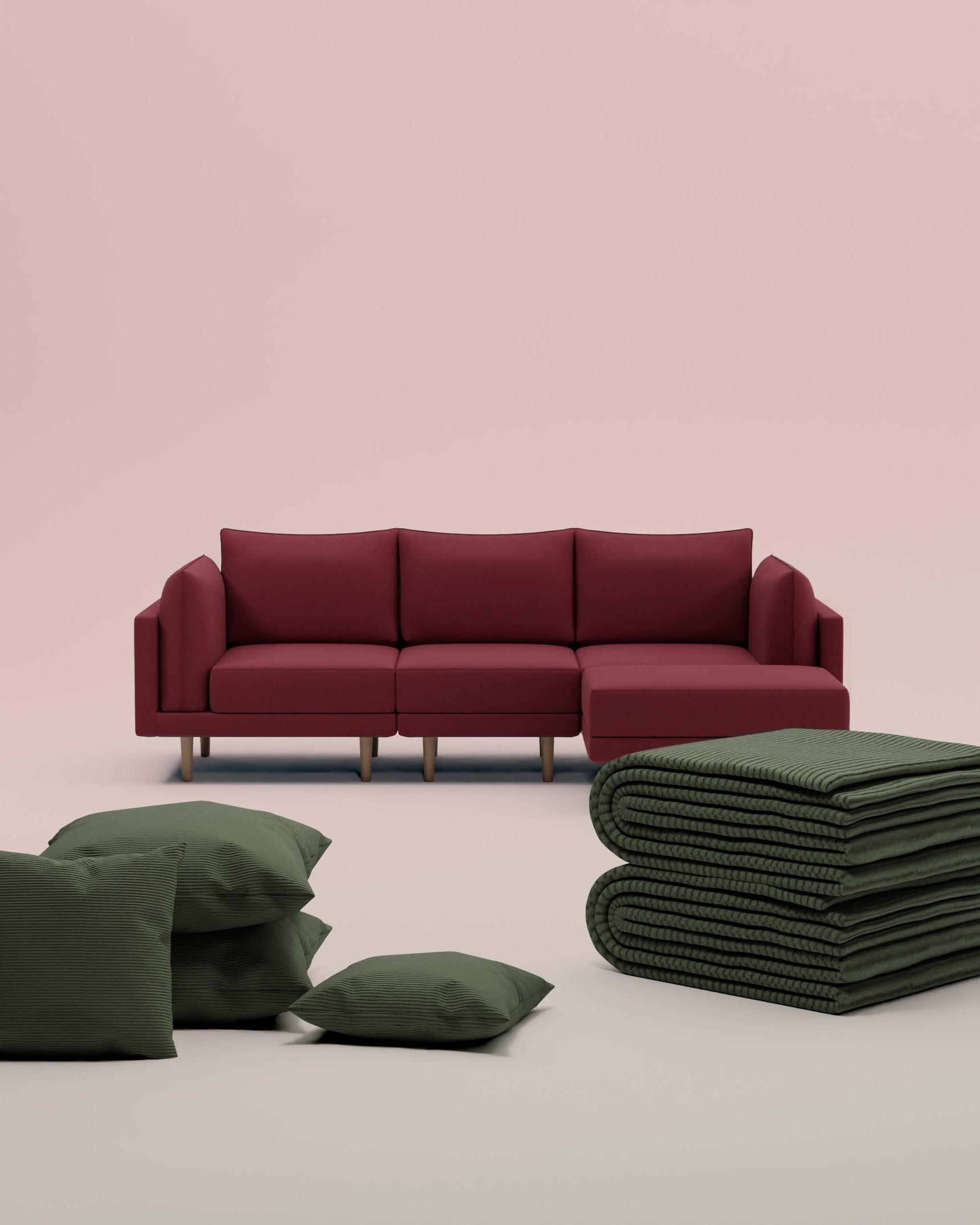 3 in 1 set Divano modulare Donna 4 posti con funzione letto