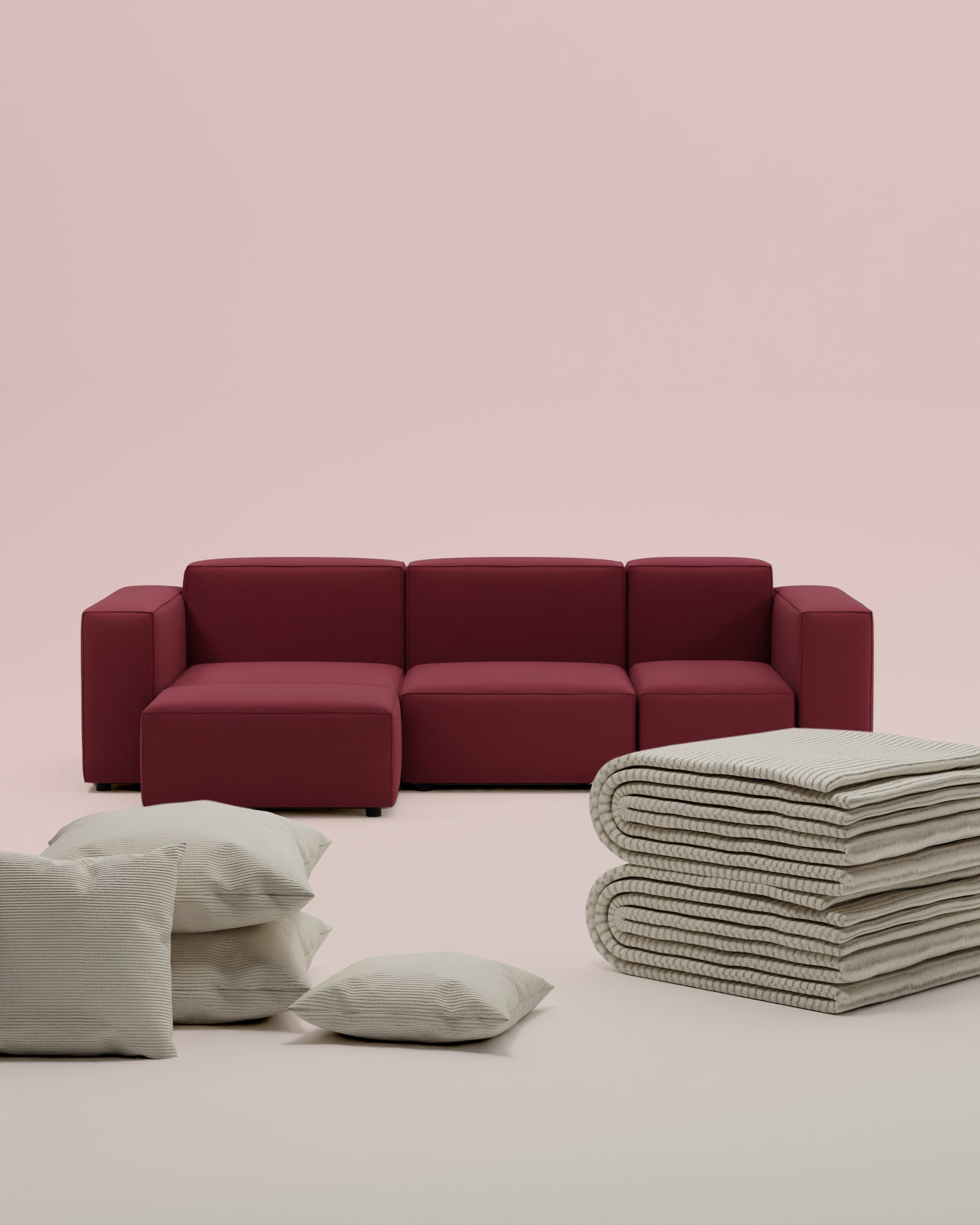 3 in 1 set Italian Harvey 4 seater modular corner sofa with bed function