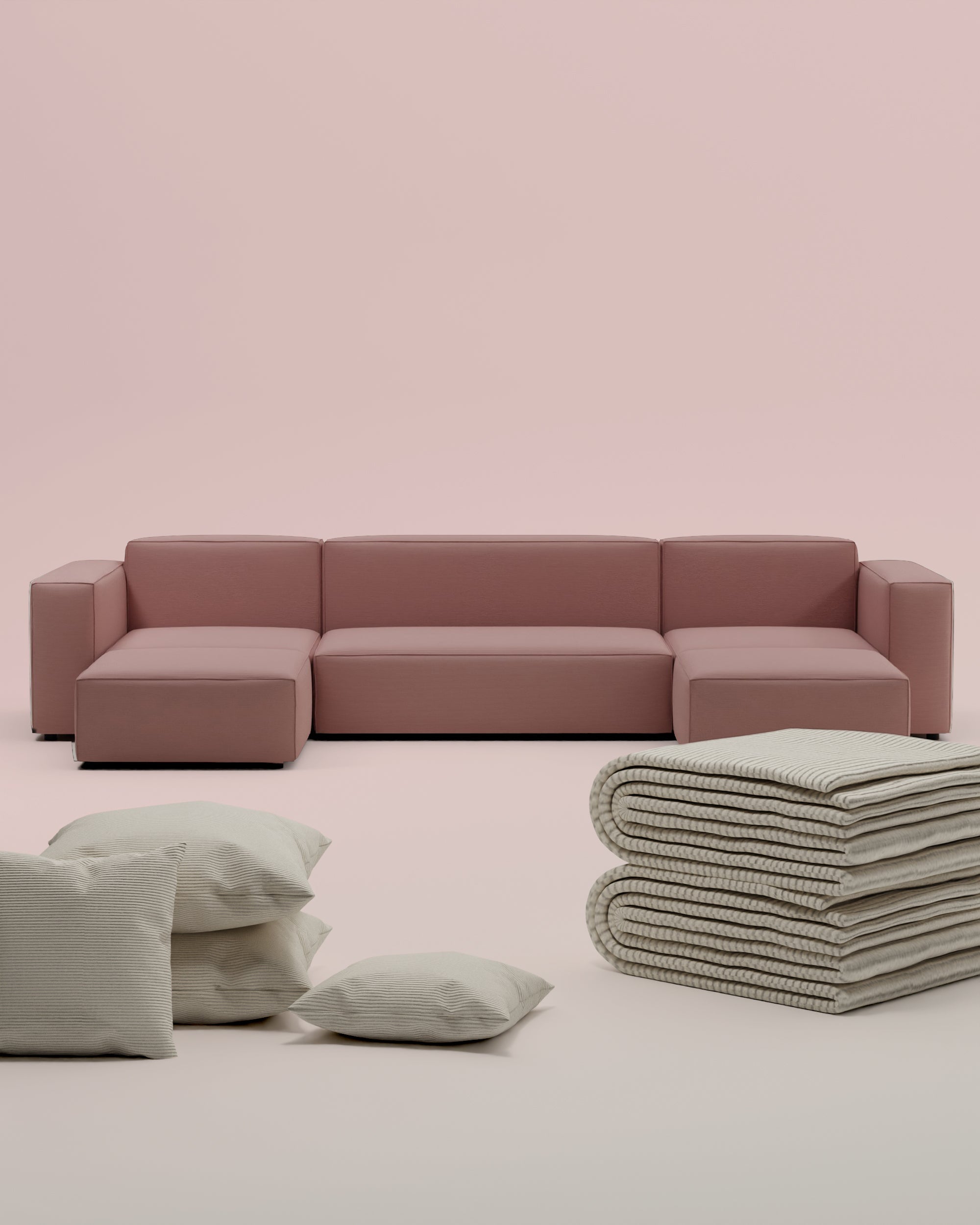 3 in 1 set Harvey U-shaped modular sofa / lounge with bed function