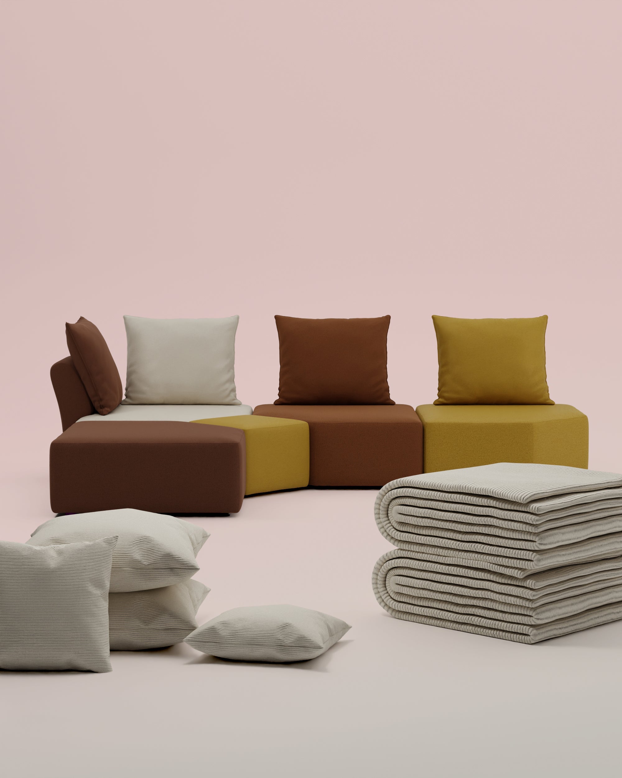 3 in 1 set Edizione speciale Berry – divano modulare Katrina