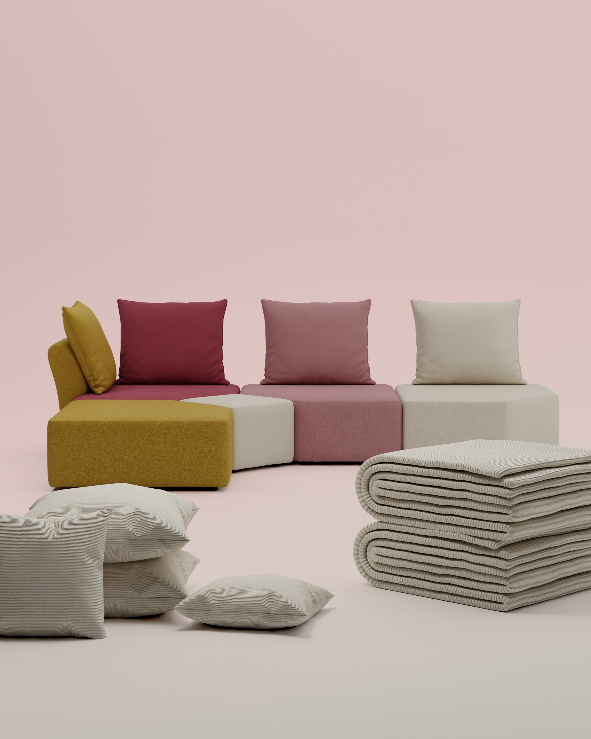 3 in 1 set Edizione speciale Berry – divano modulare Katrina