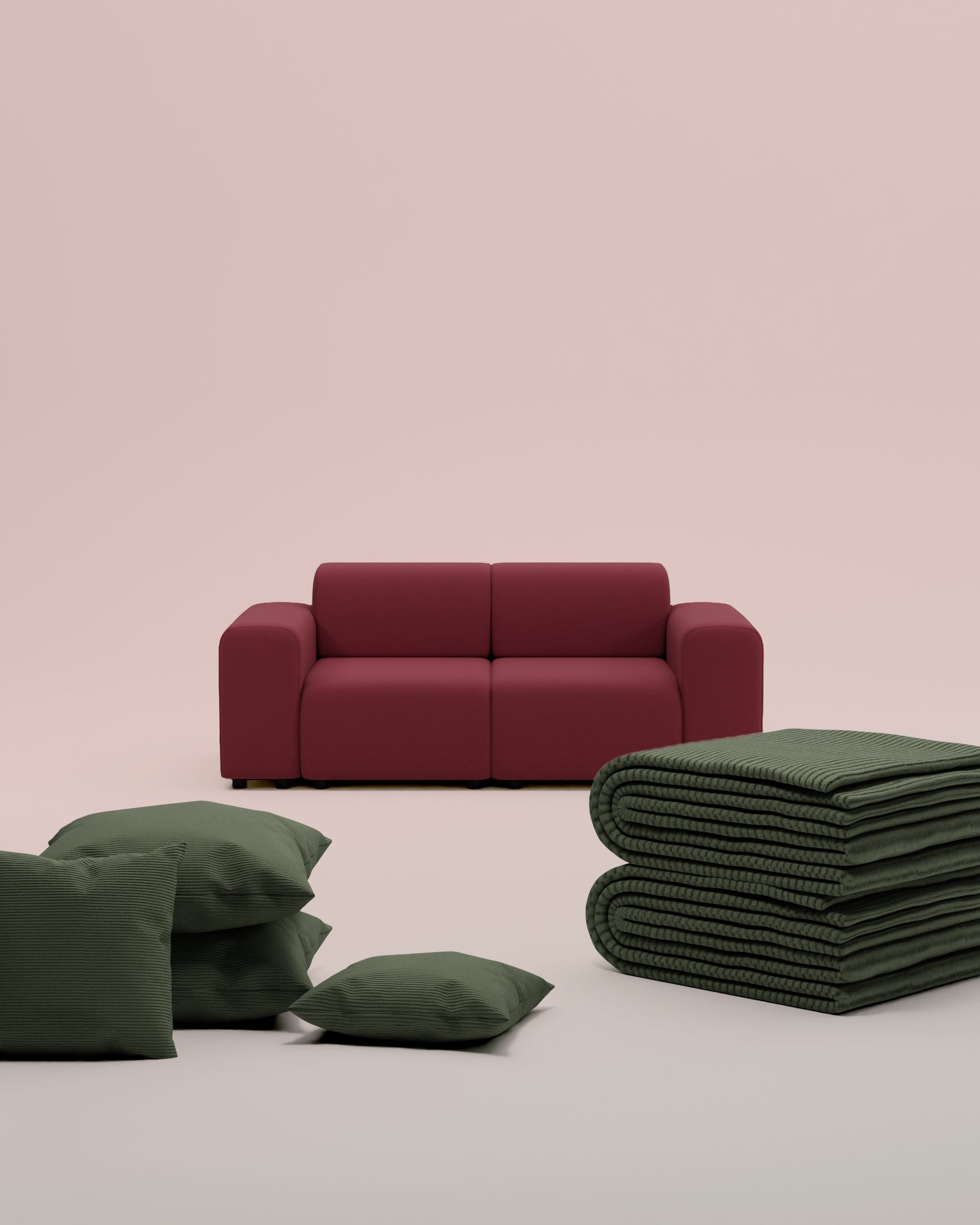 3 in 1 set Nina 2-seater modular sofa with bed function