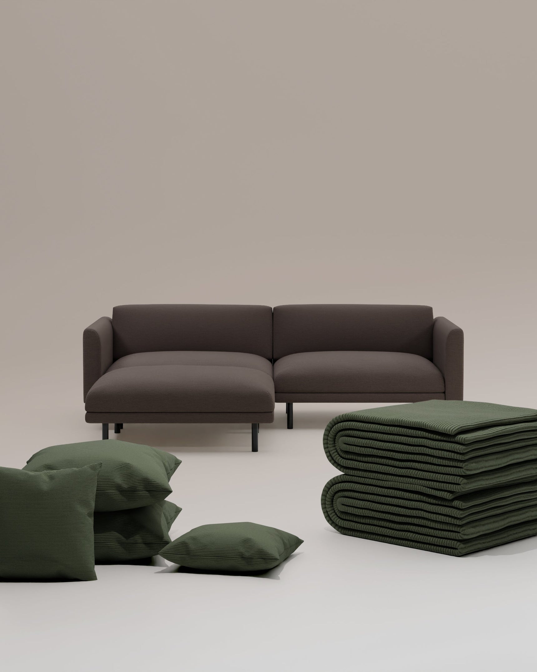 3 in 1 set Divano modulare Aera 2.5 posti con pouf