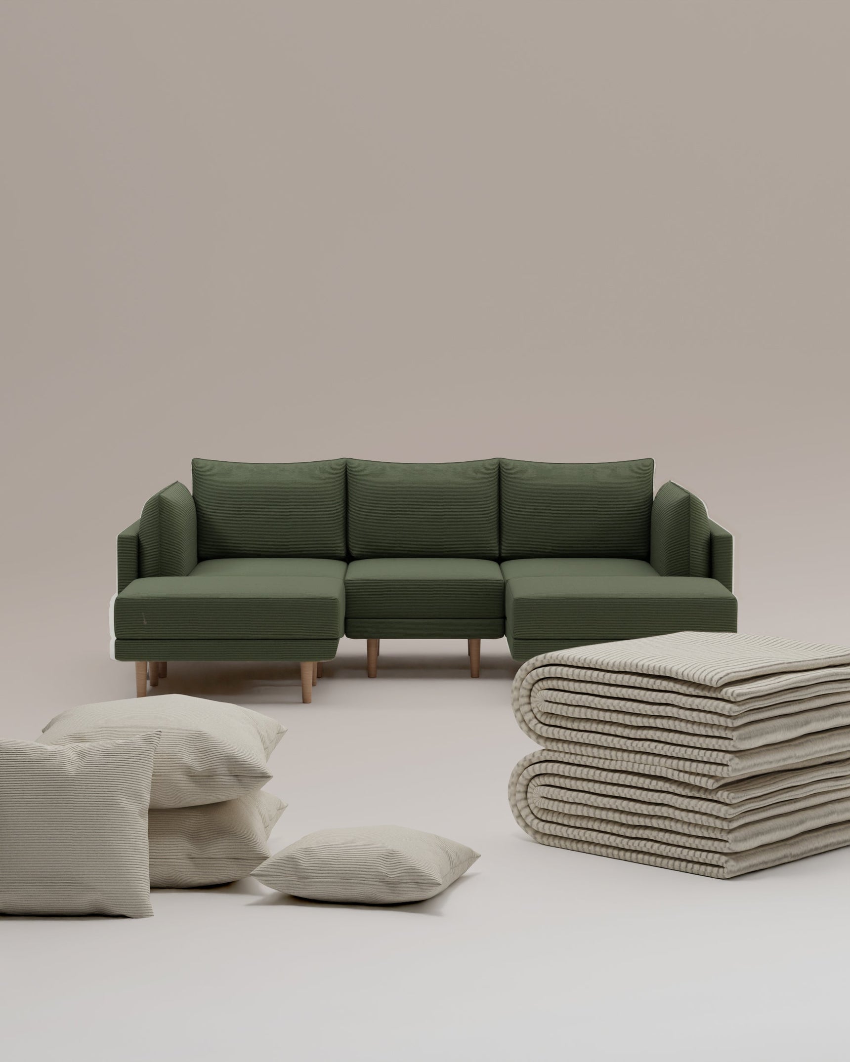 3 in 1 modular sofa set Donna U-shaped with bed function