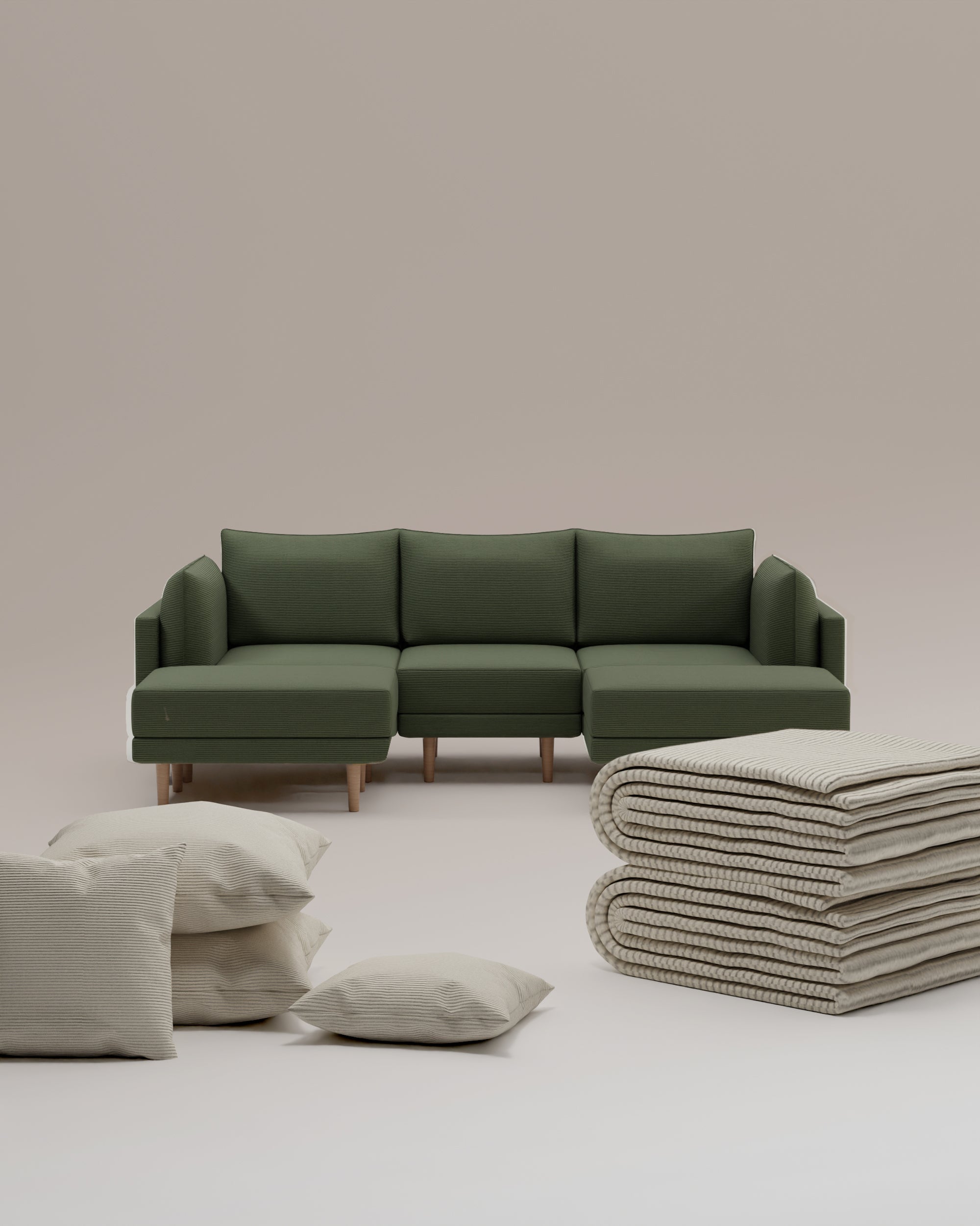 3 in 1 modular sofa set Donna U-shaped with bed function